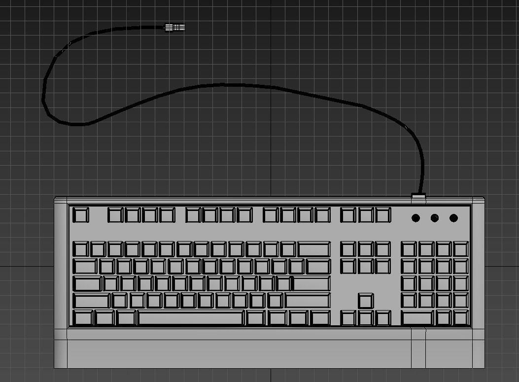 Keyboard with usb port 3D model_4
