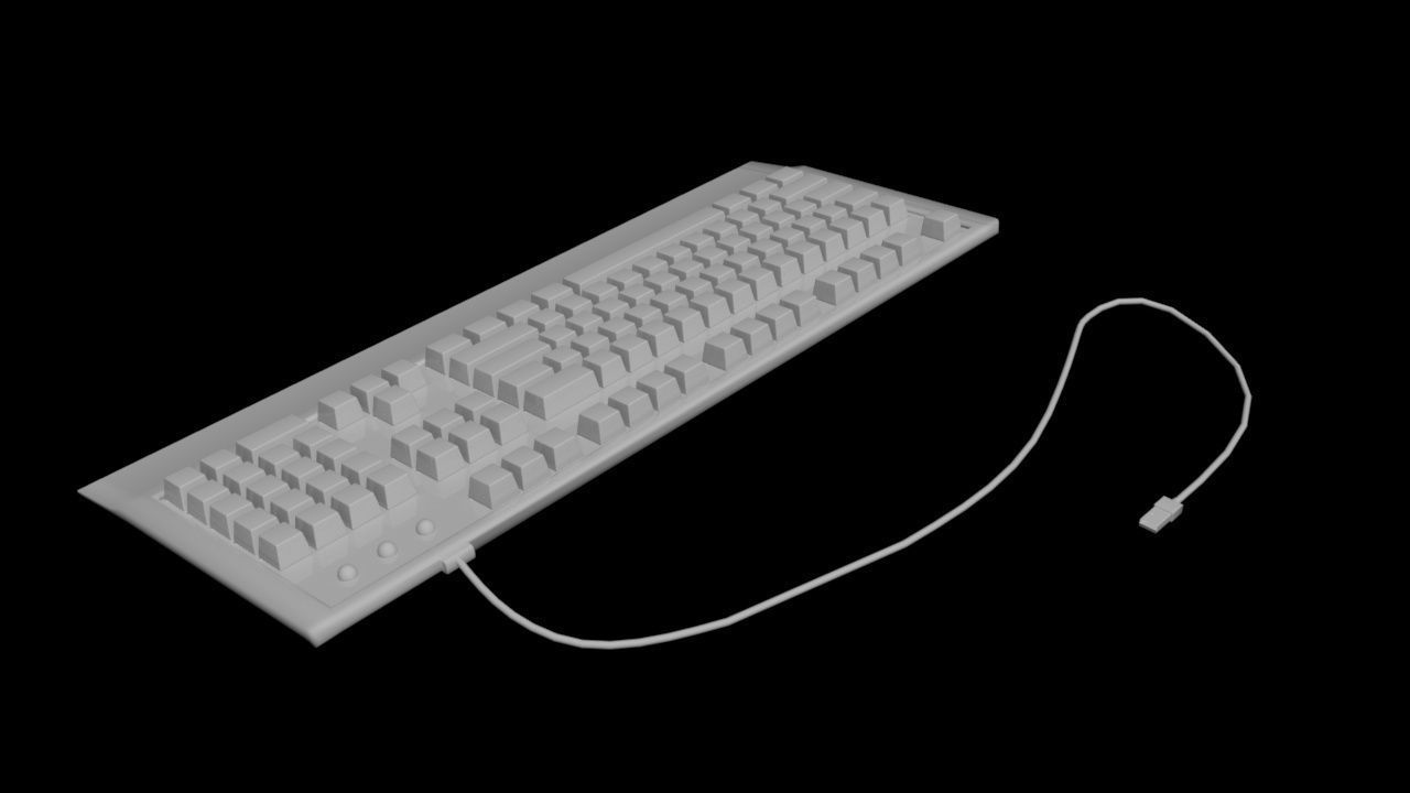 Keyboard with usb port 3D model_5
