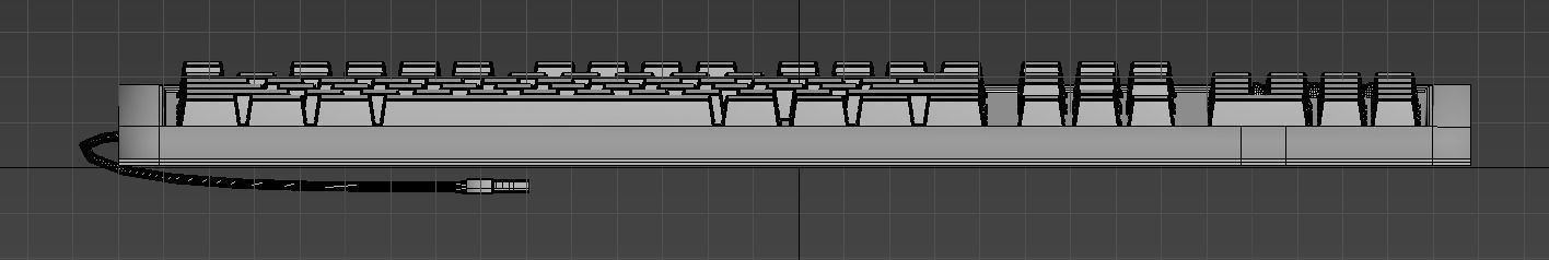 Keyboard with usb port 3D model_3