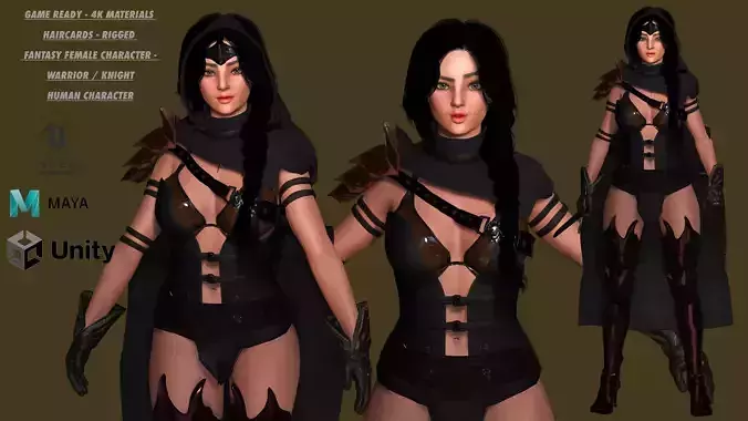 AAA 3D FANTASY FEMALE WARRIOR - REALISTIC RIG GAME CHARACTER Low-poly 3D model AAA 3D FANTASY FEMALE WARRIOR - REALISTIC RIG GAME CHARACTER Low-poly 3D model