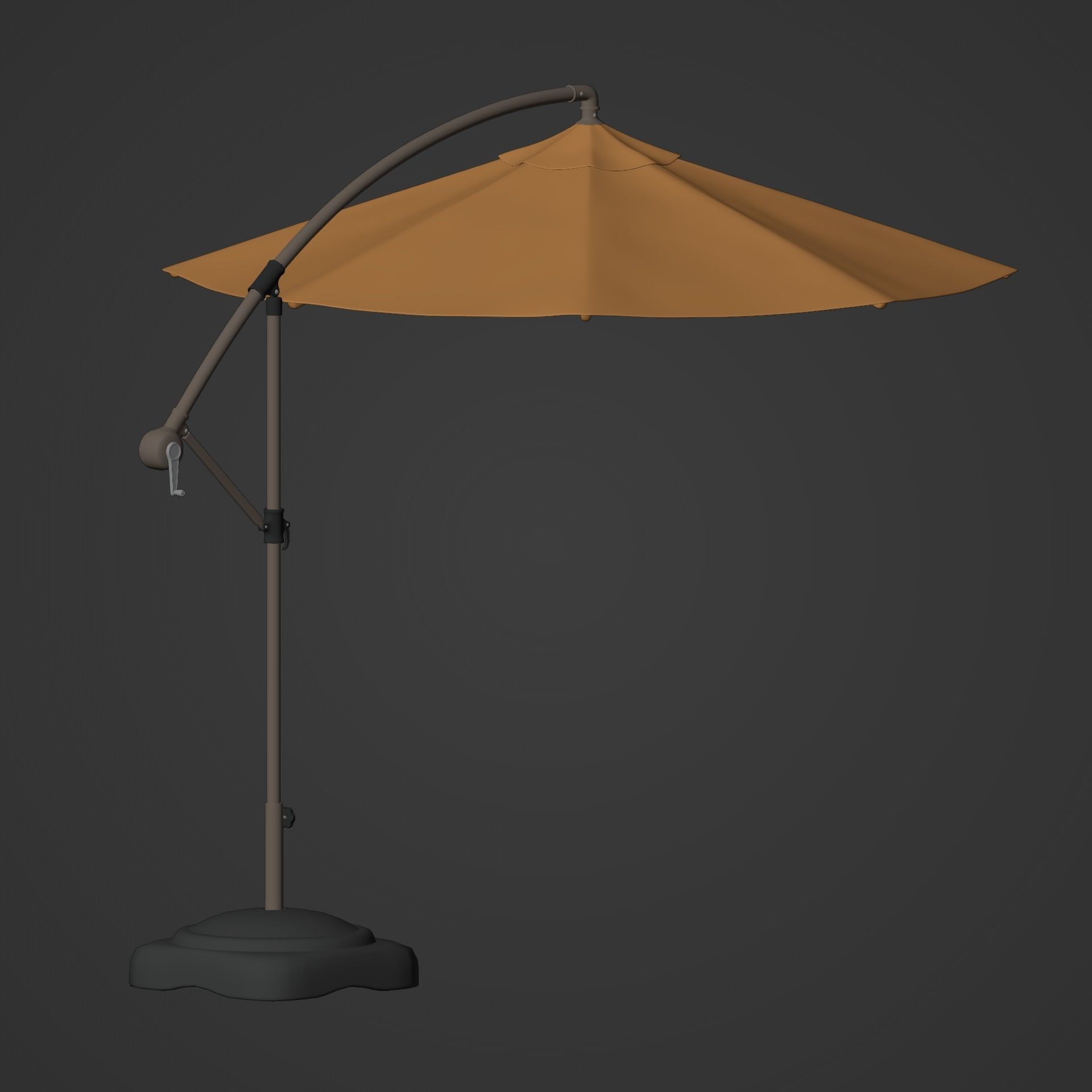 Patio Umbrella Low-poly 3D model_6