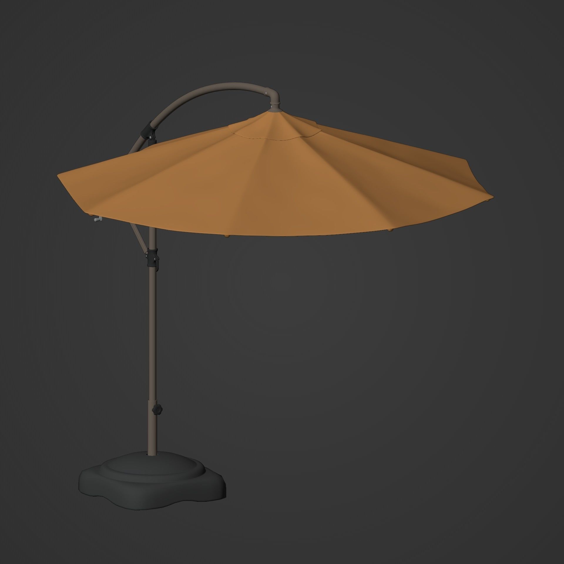 Patio Umbrella Low-poly 3D model_3