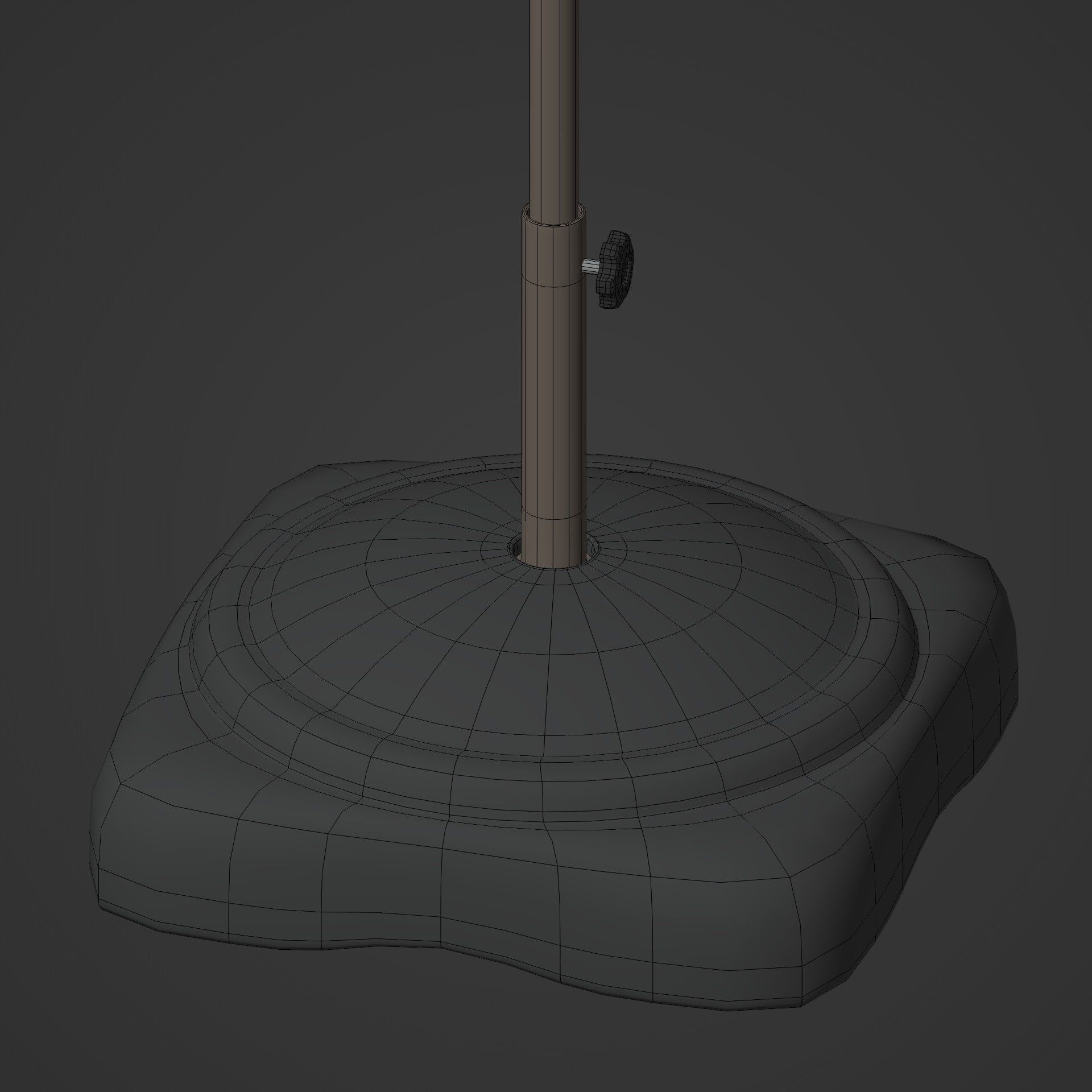 Patio Umbrella Low-poly 3D model_8