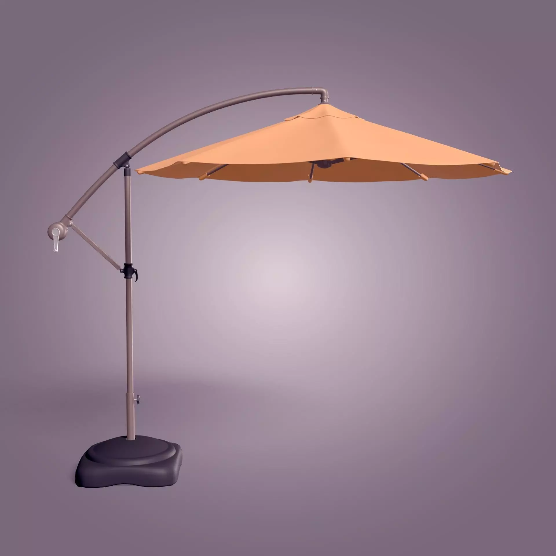 Patio Umbrella Low-poly 3D model_0