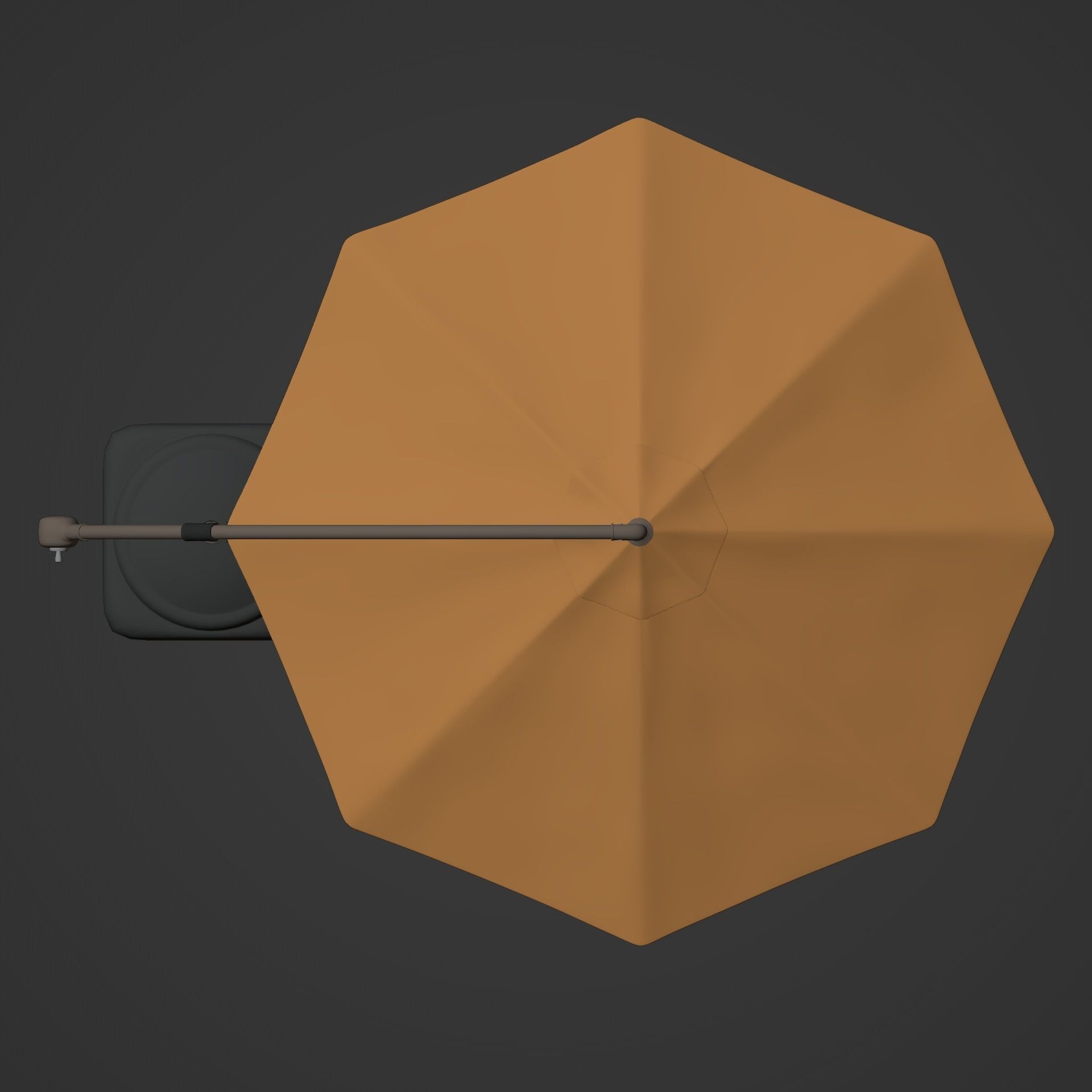 Patio Umbrella Low-poly 3D model_5