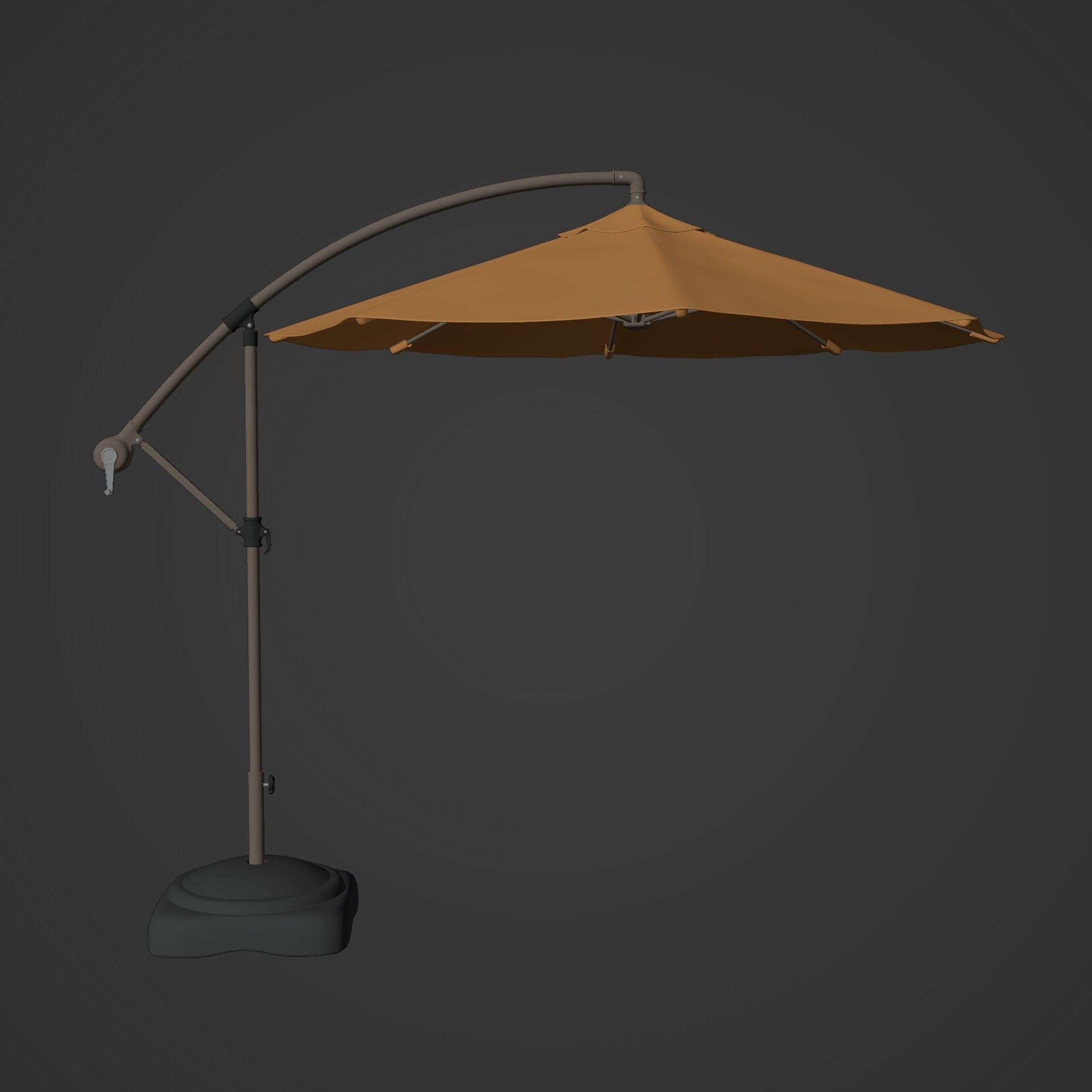 Patio Umbrella Low-poly 3D model_1