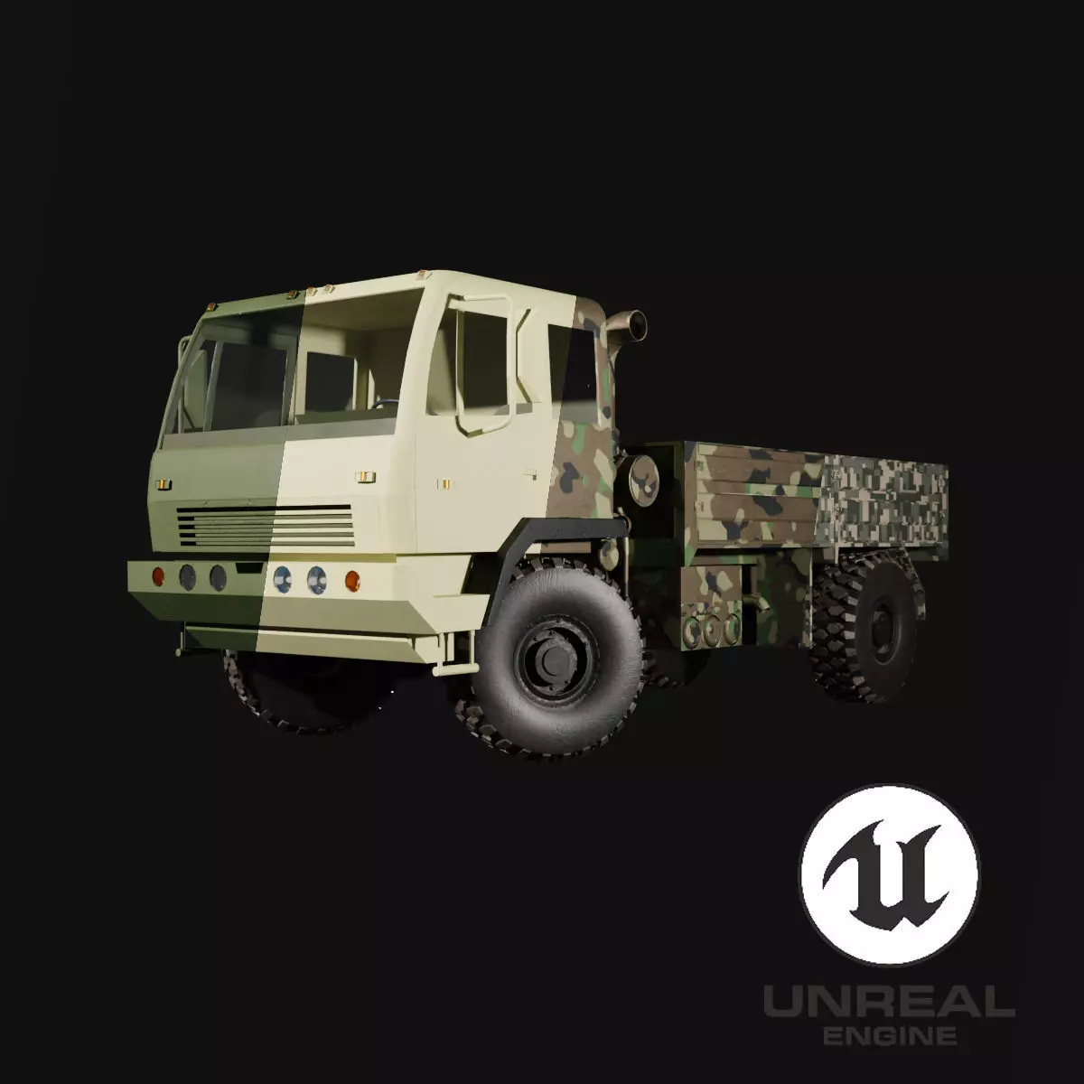 Classic Military Truck by Nikdox Low-poly 3D model_0