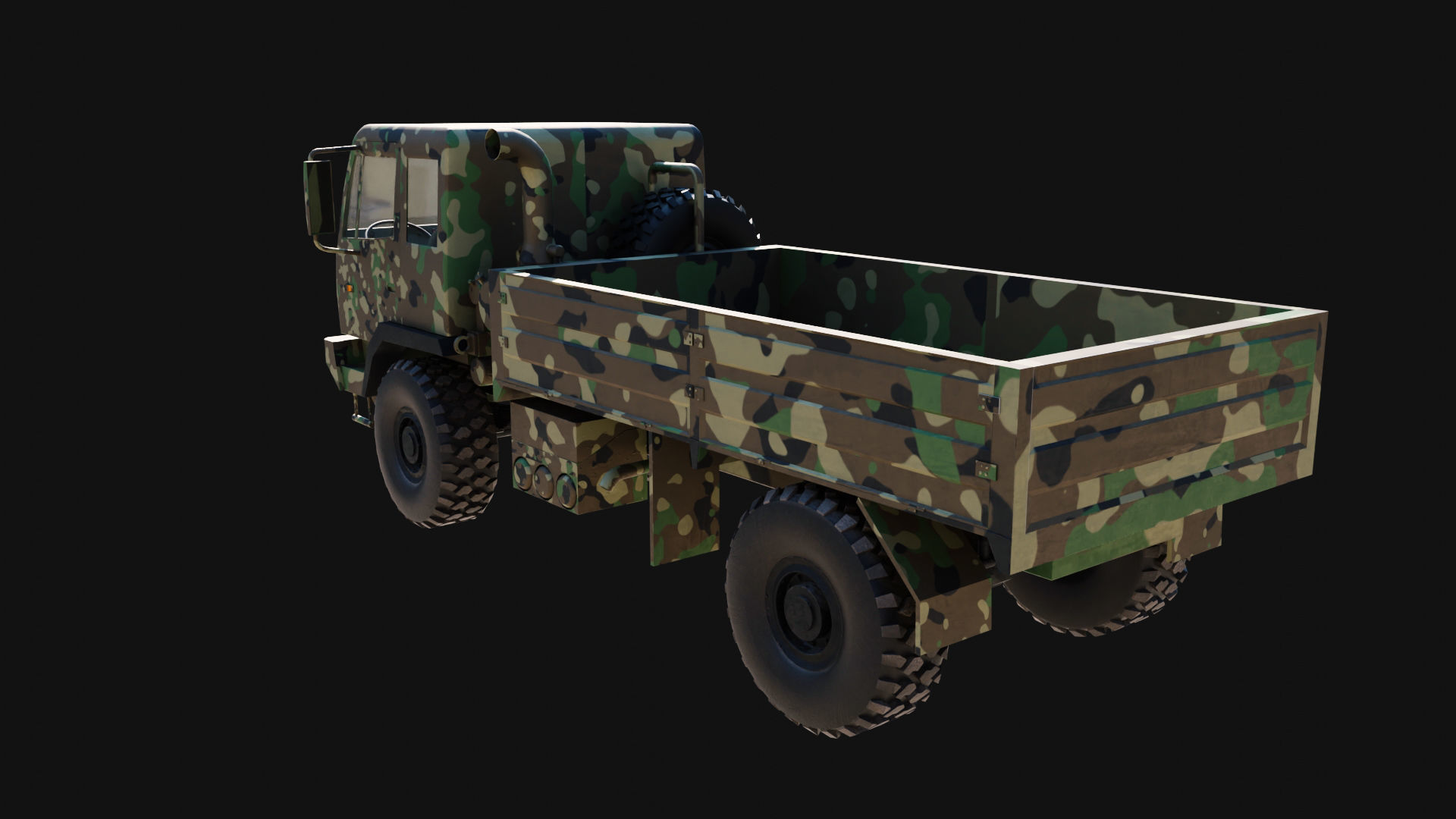 Classic Military Truck by Nikdox Low-poly 3D model_18