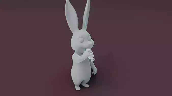 Cartoon Rabbit Animated and Rigged Base Mesh 3D Model Low-poly 3D model