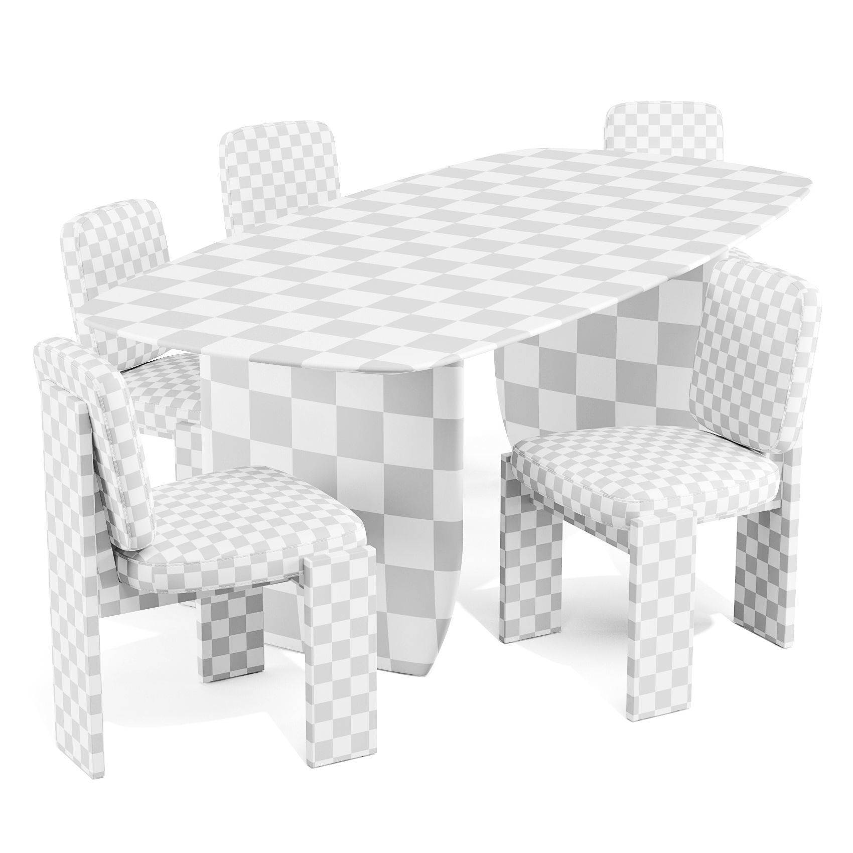 Dining Set CB2 Spigolo Table and Mats Chairs 3D model_5
