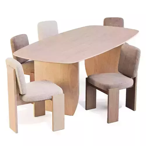 Dining Set CB2 Spigolo Table and Mats Chairs