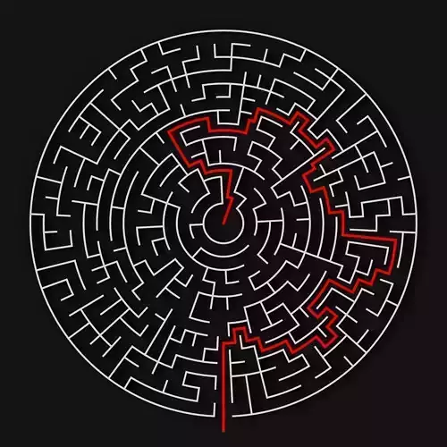 Circular maze with solution Low-poly 3D model