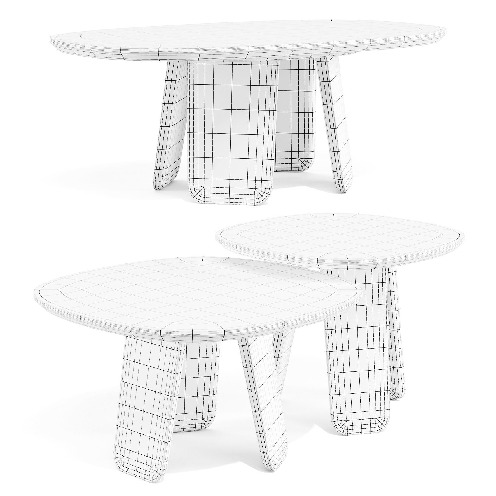 Alki Triku - Coffee and Side Tables 3D model_5