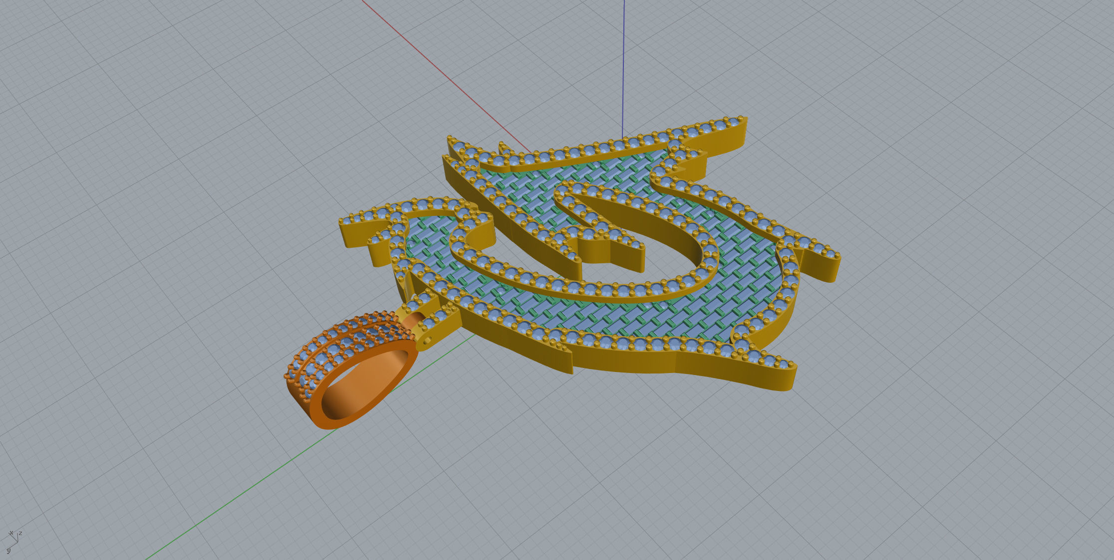 G with baguetes 3D print model_4