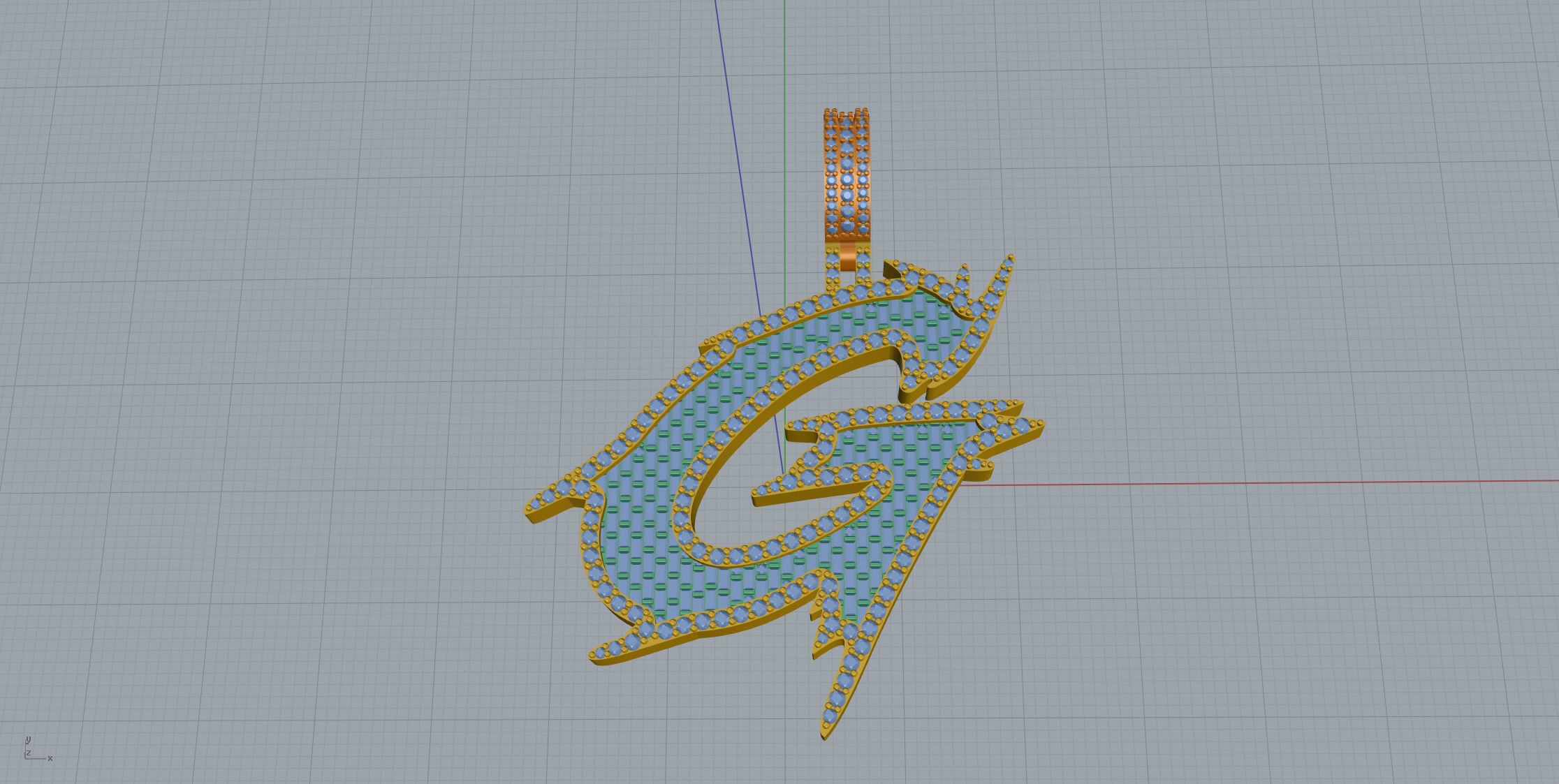 G with baguetes 3D print model_7