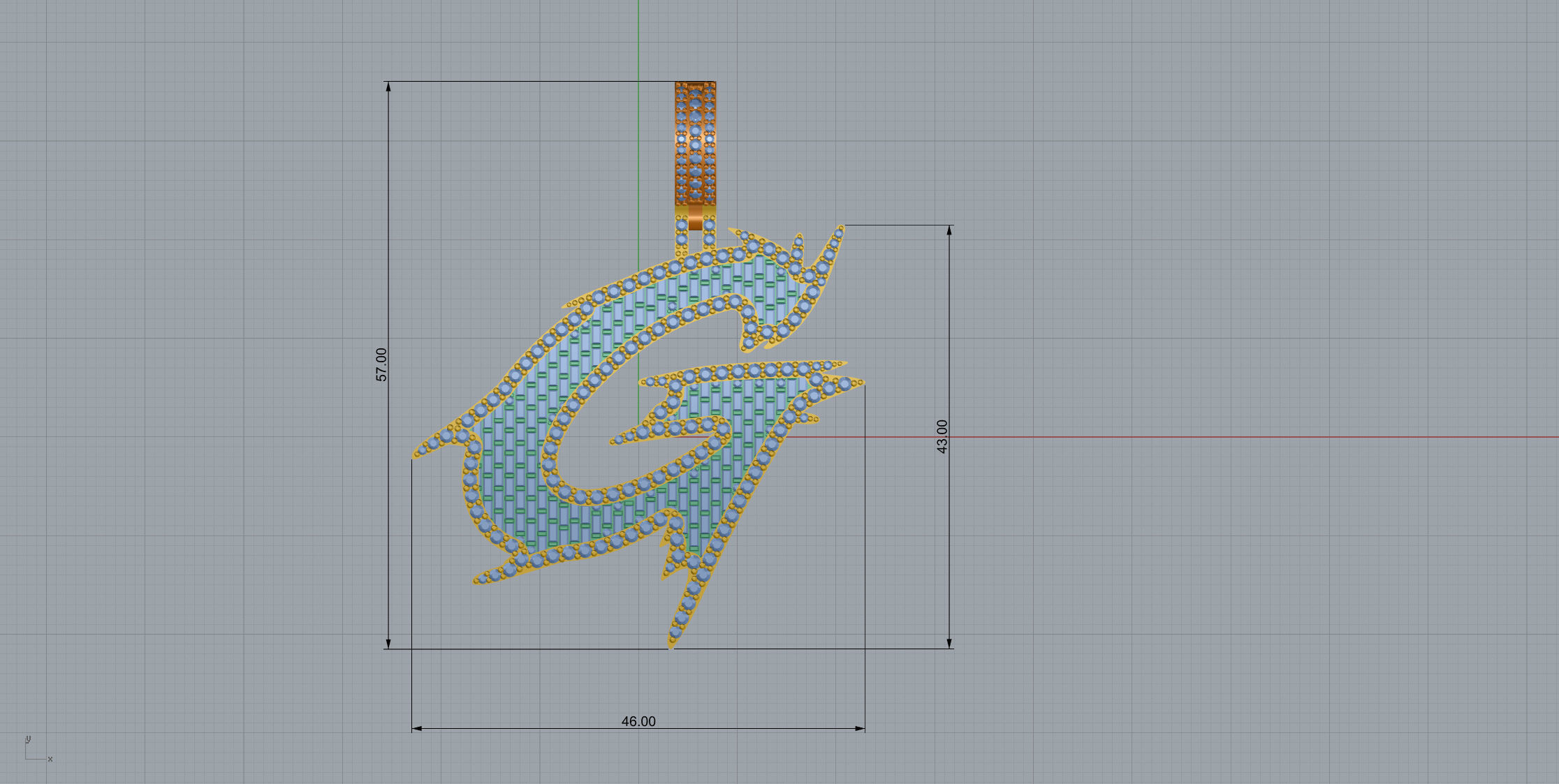 G with baguetes 3D print model_8