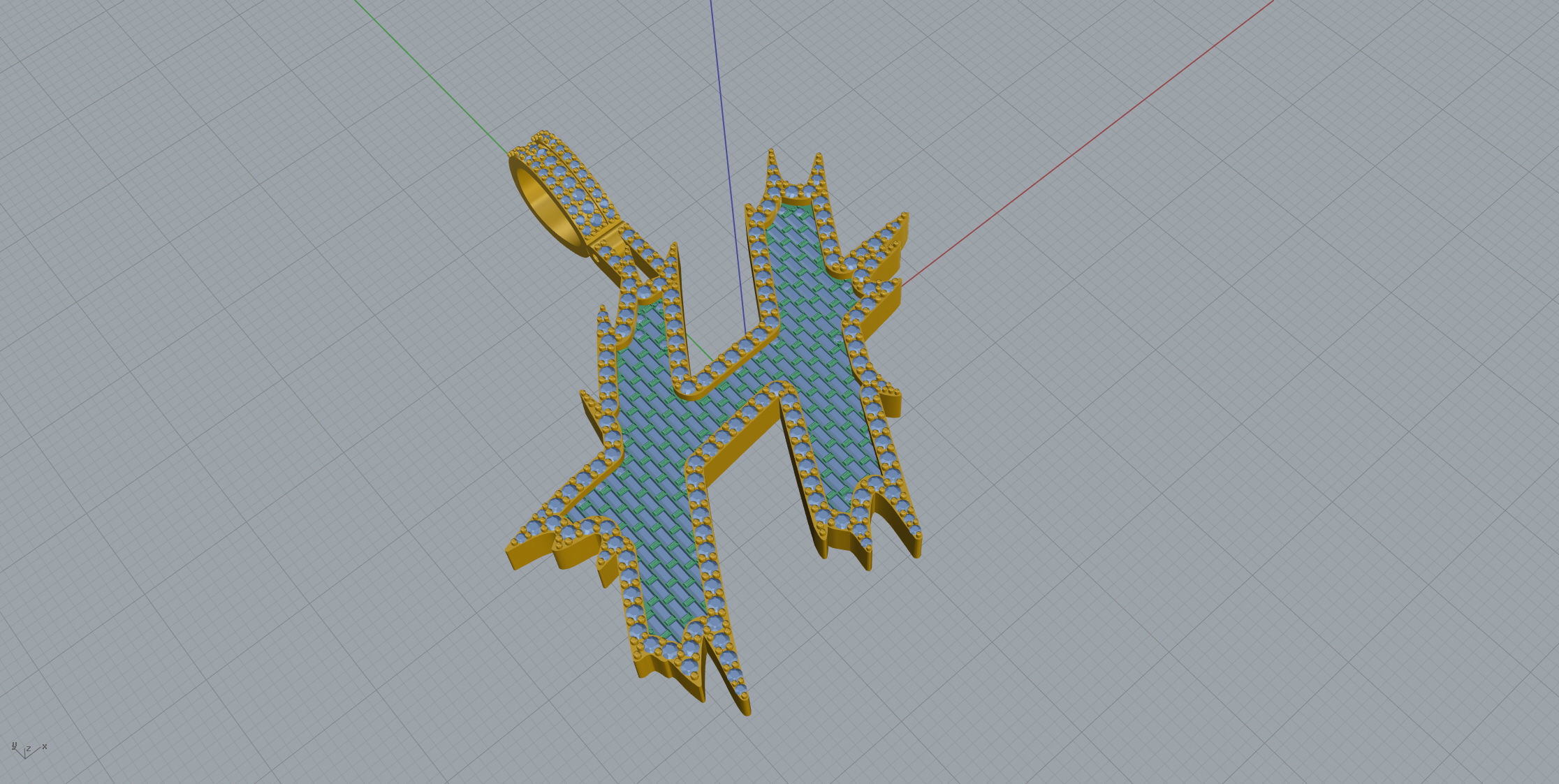 H with baguetes 3D print model_7