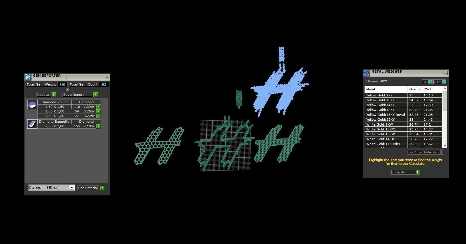 H with baguetes 3D print model_2