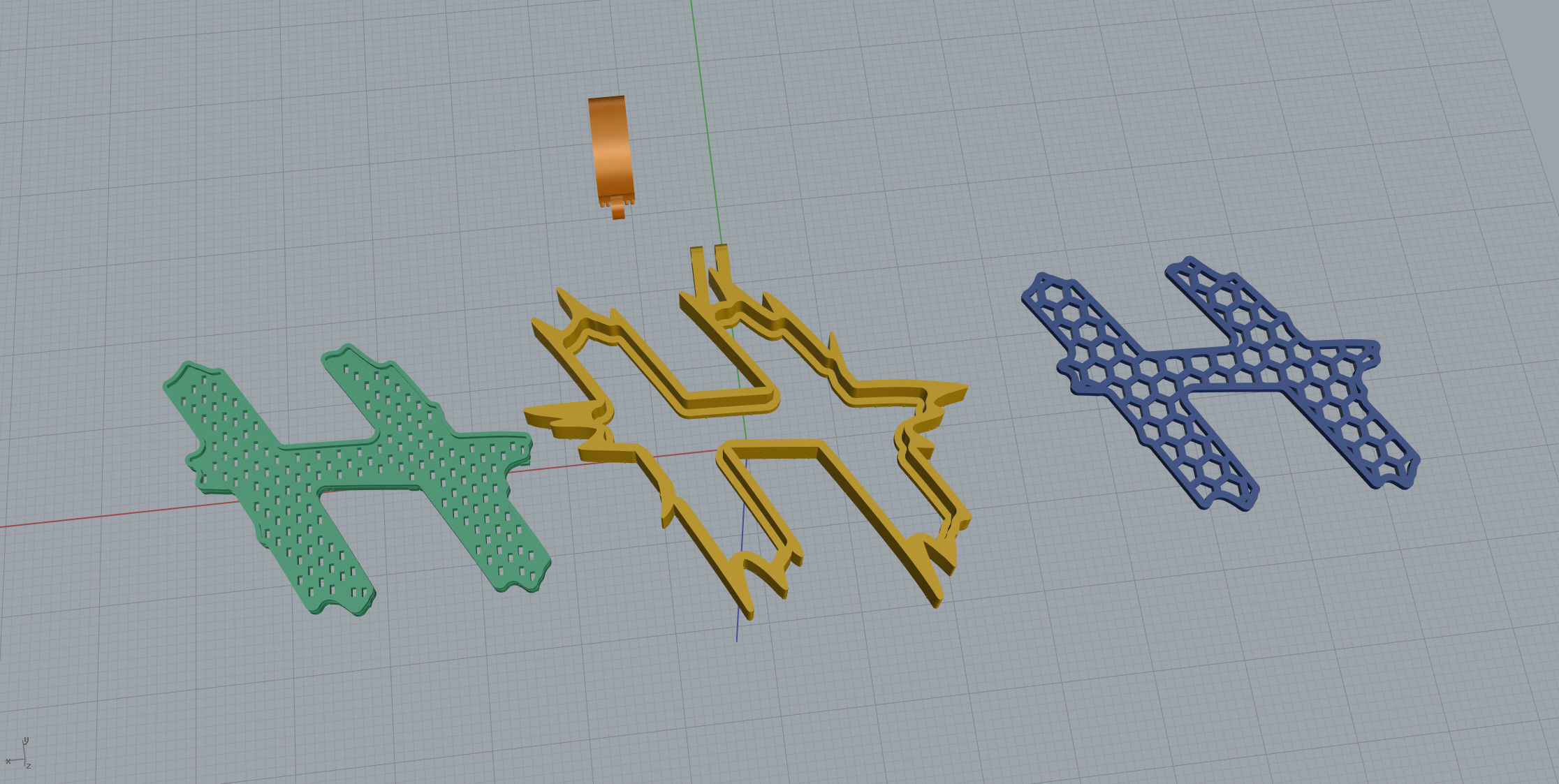 H with baguetes 3D print model_11