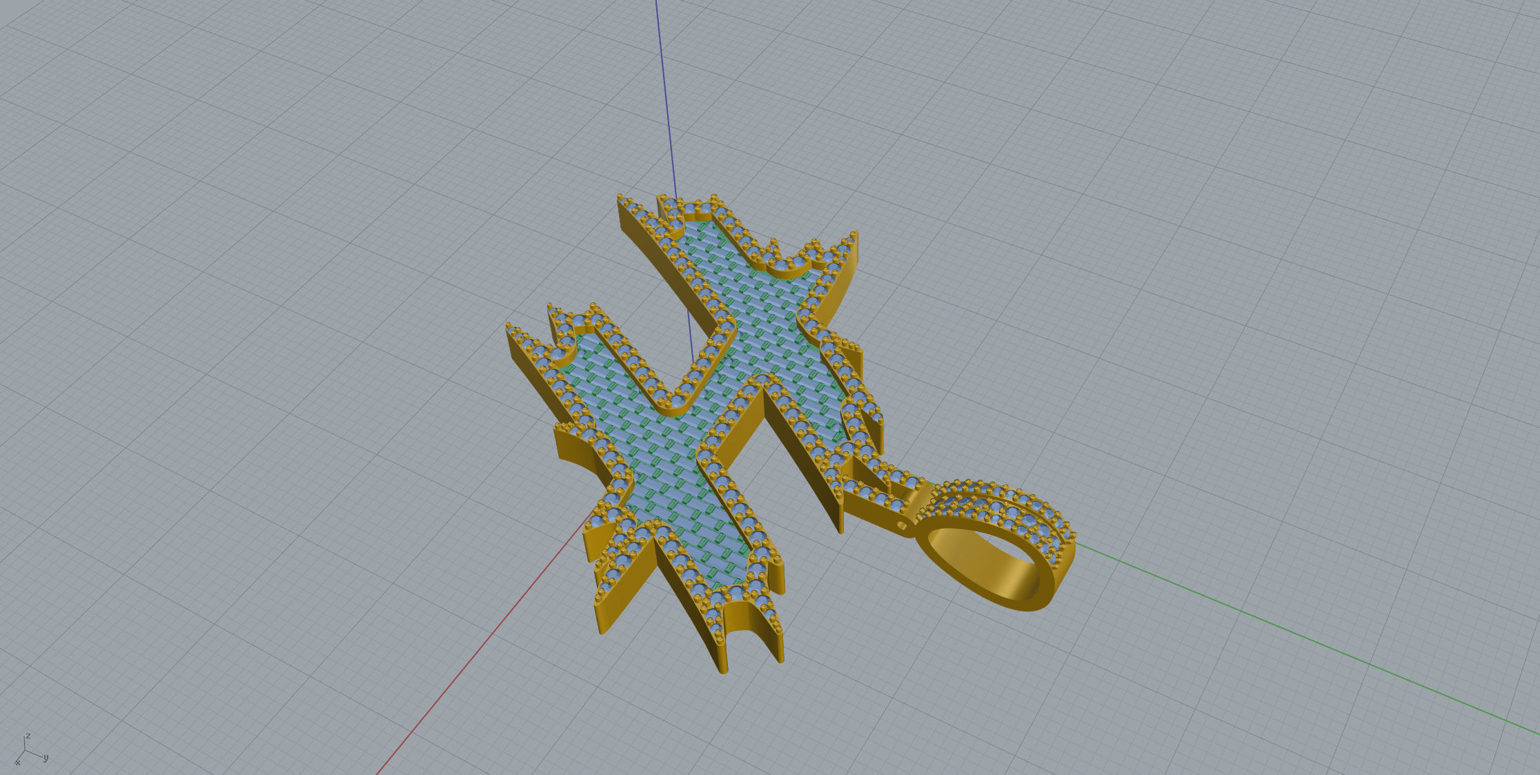 H with baguetes 3D print model_5