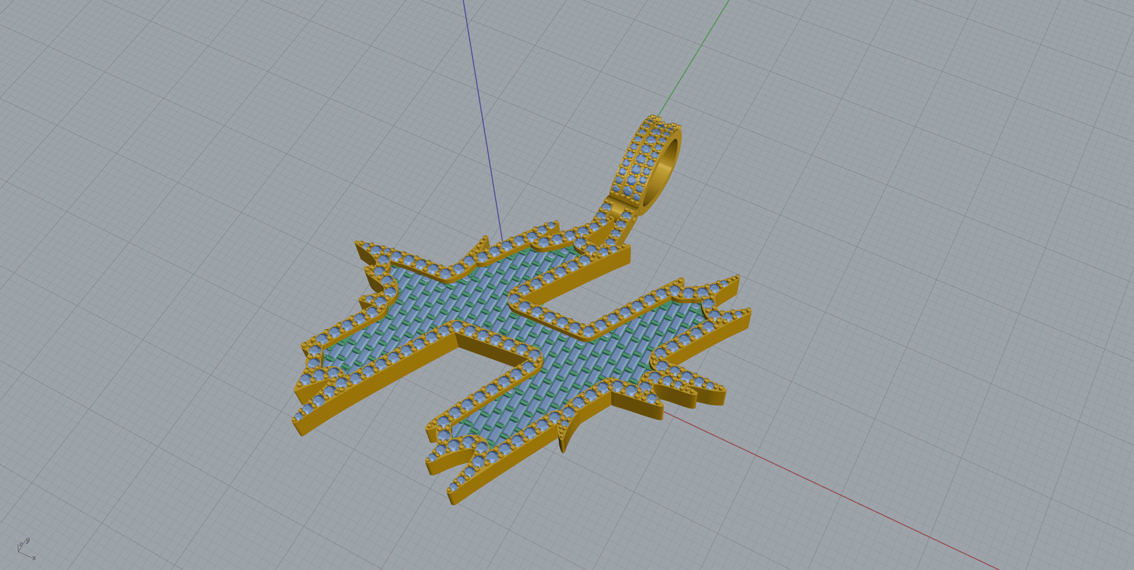 H with baguetes 3D print model_6