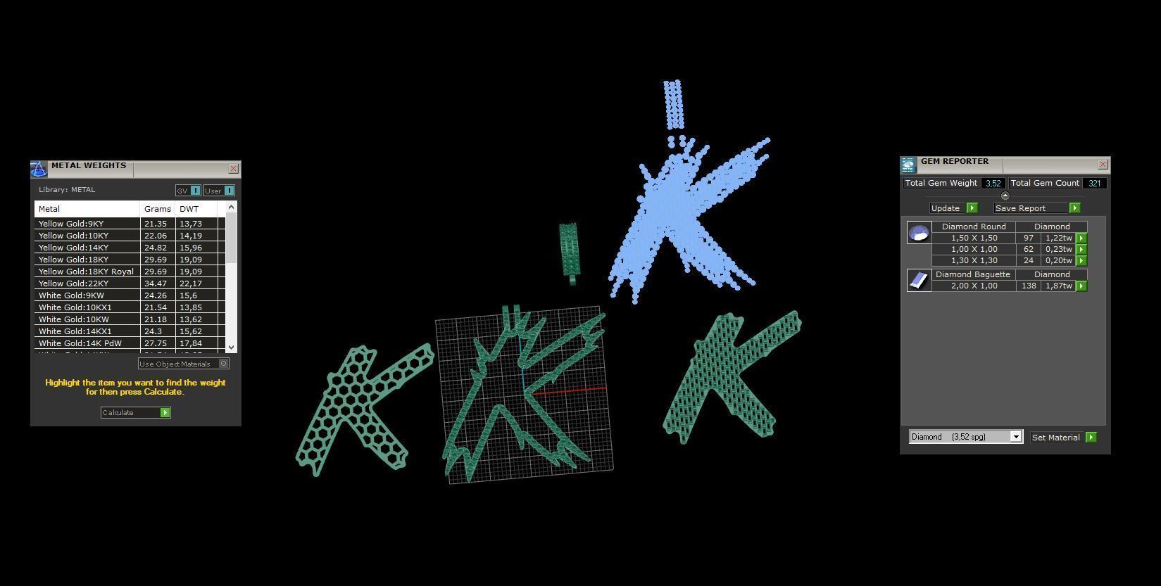 K with baguetes 3D print model_2