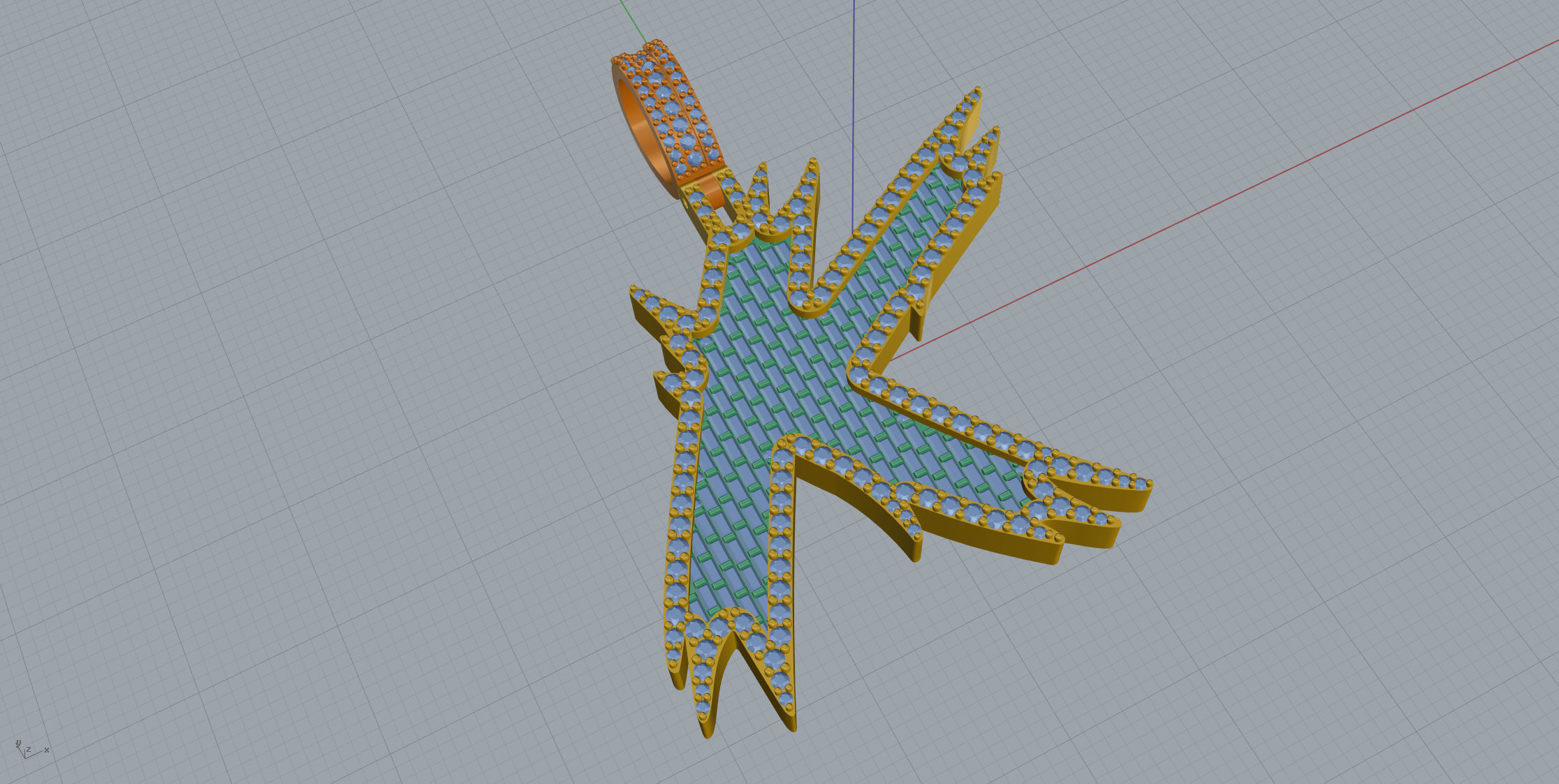 K with baguetes 3D print model_6