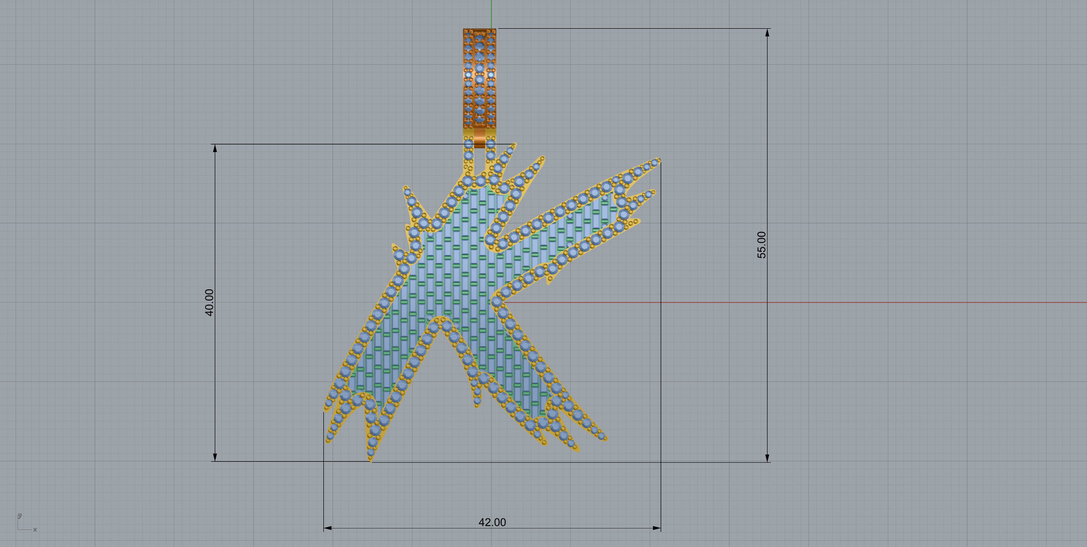 K with baguetes 3D print model_8