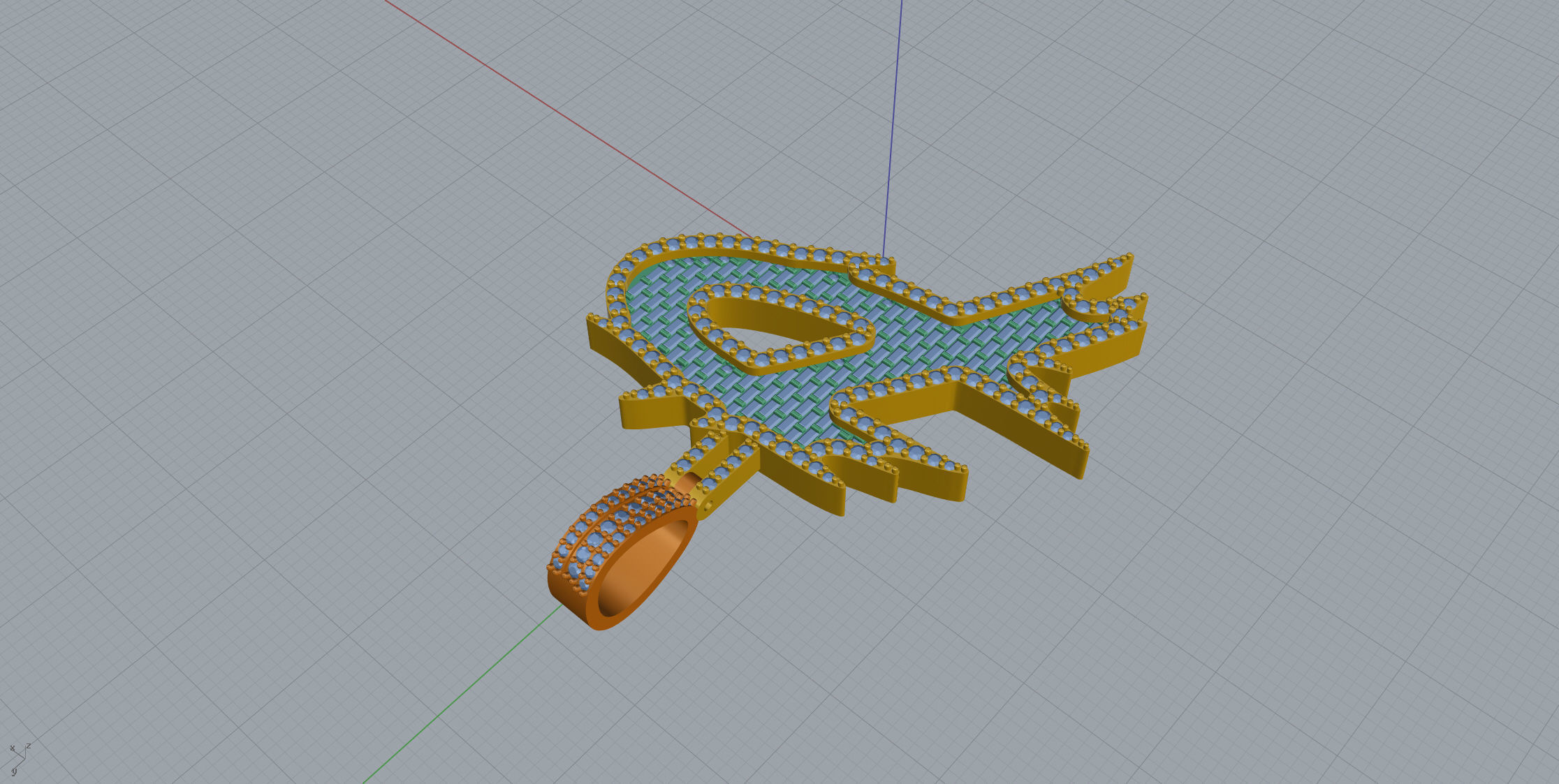 P with baguetes 3D print model_4