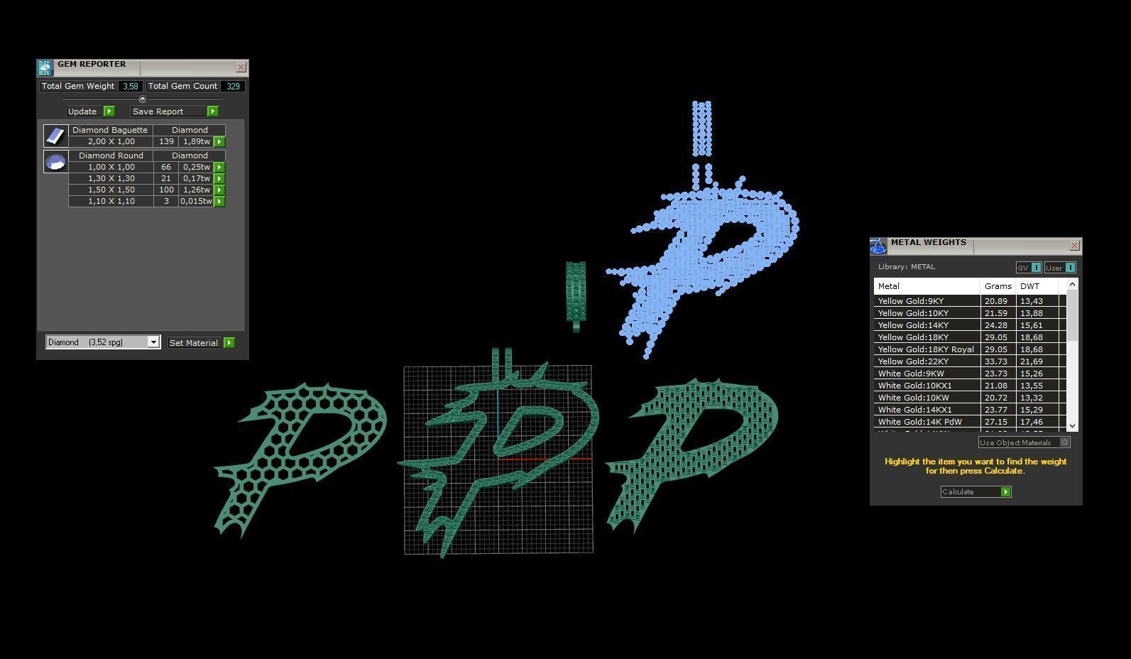 P with baguetes 3D print model_2