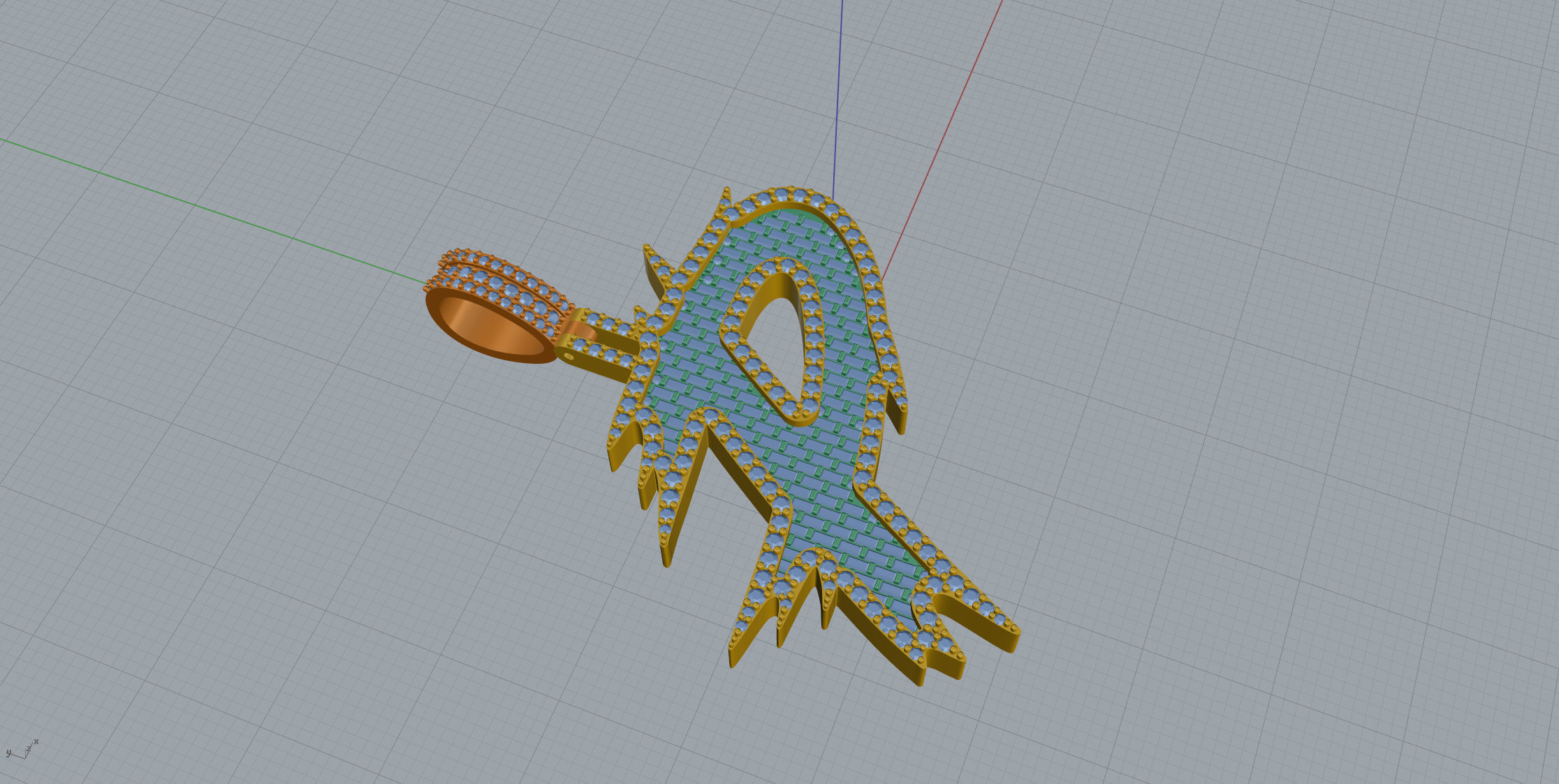 P with baguetes 3D print model_3