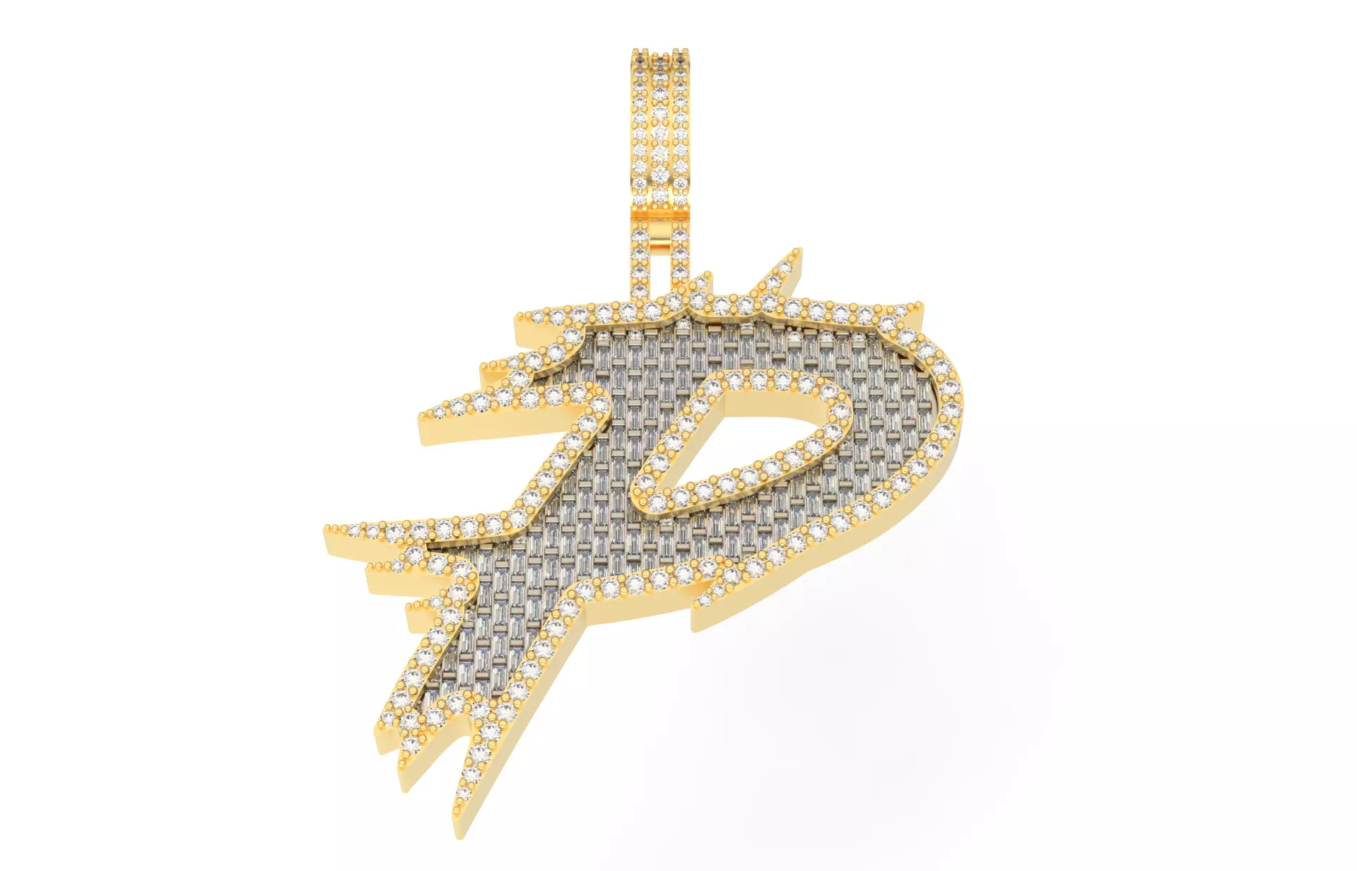 P with baguetes 3D print model_0