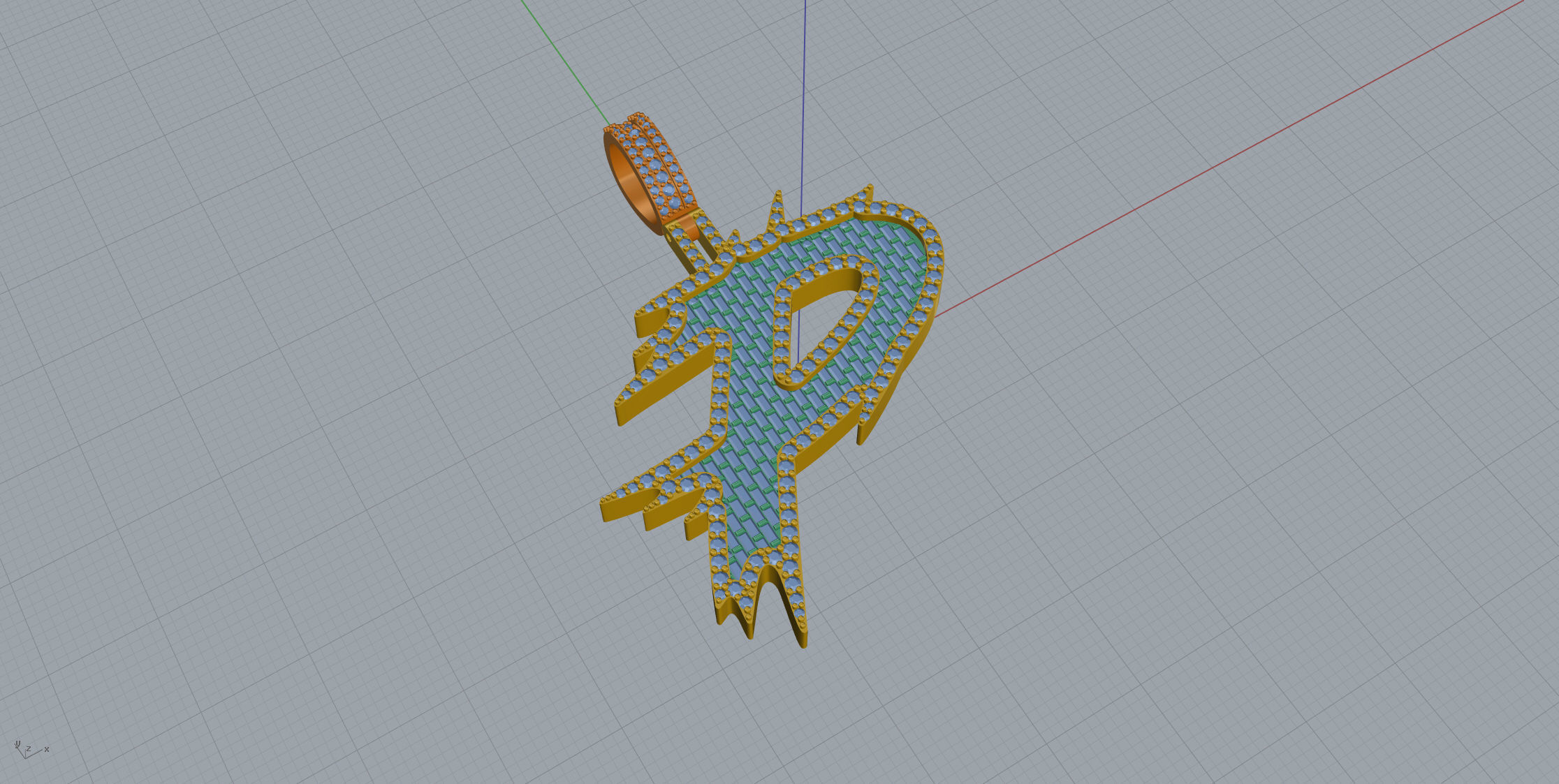 P with baguetes 3D print model_6