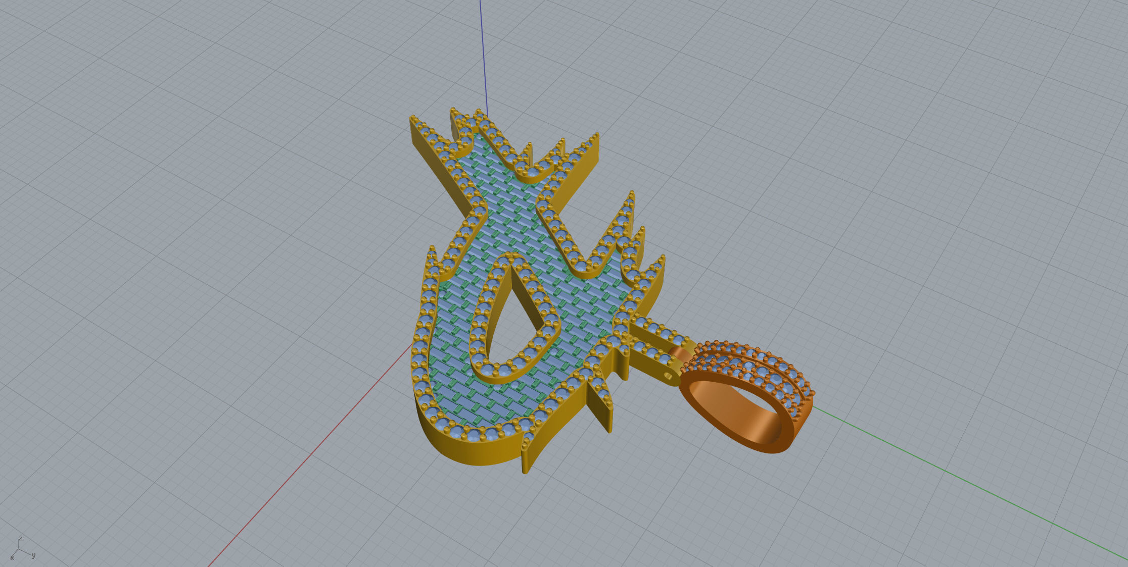 P with baguetes 3D print model_5