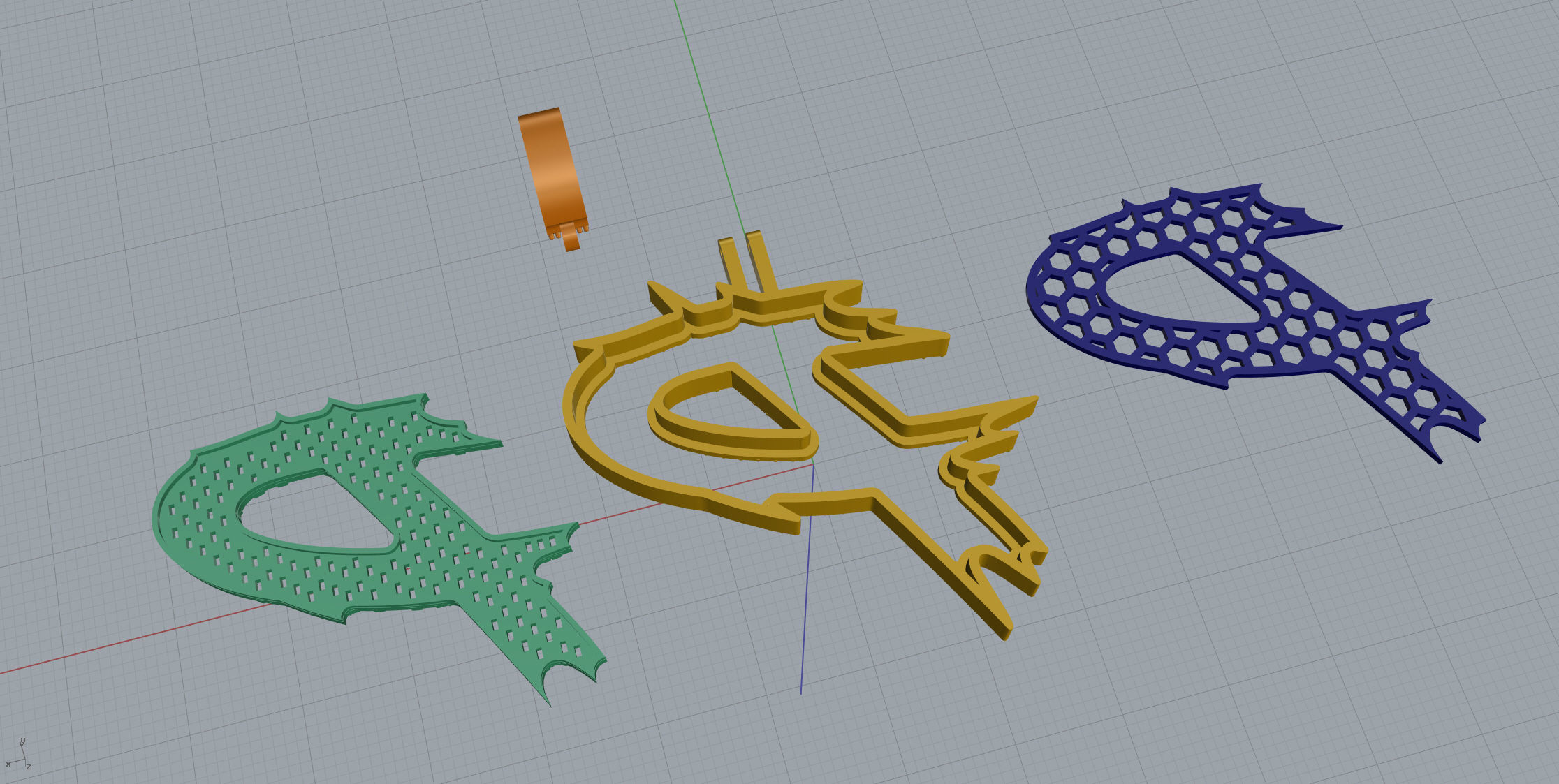 P with baguetes 3D print model_11