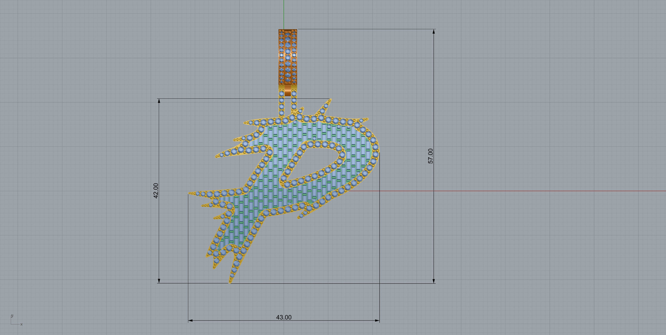 P with baguetes 3D print model_8