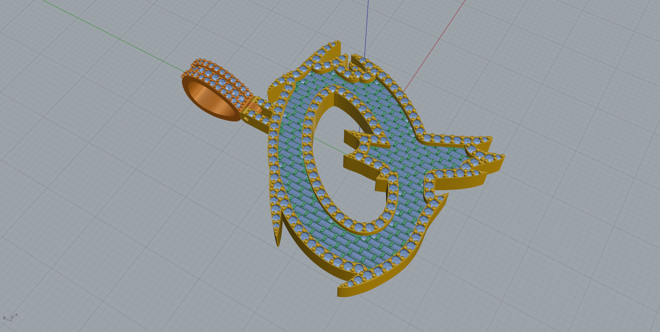 Q with baguetes 3D print model_3