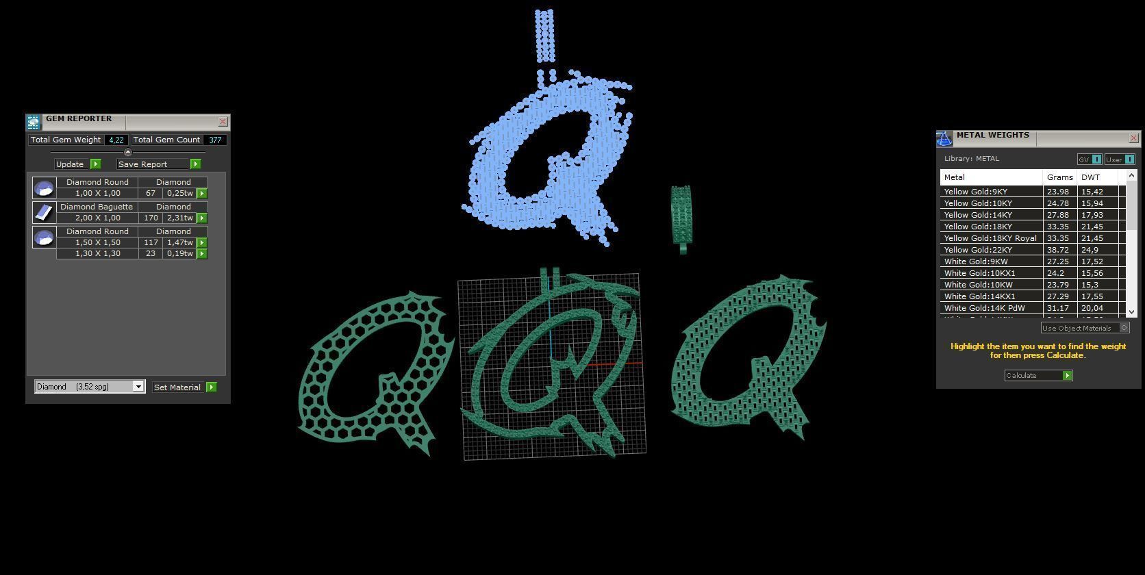 Q with baguetes 3D print model_2