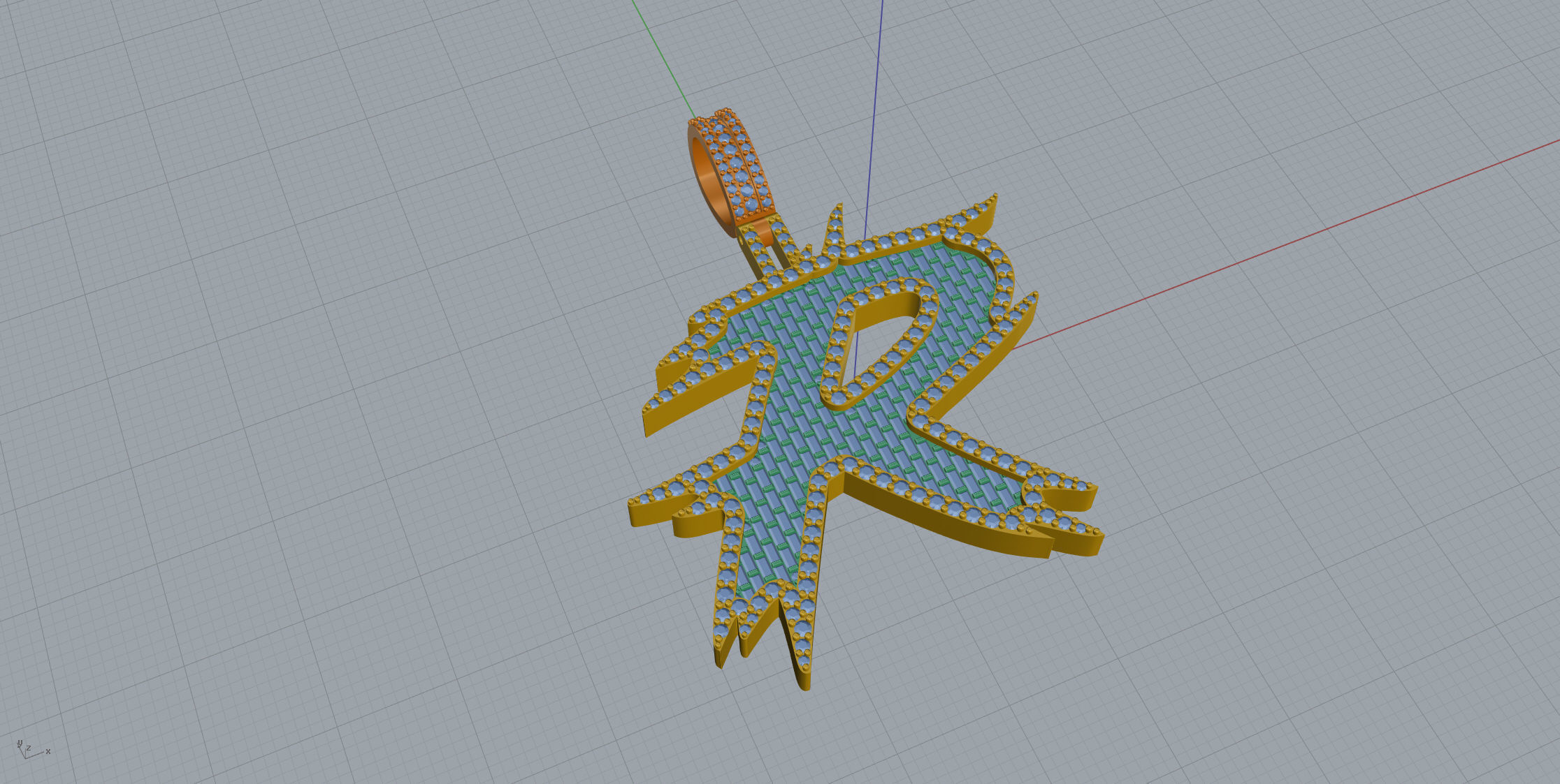 R with baguetes 3D print model_7