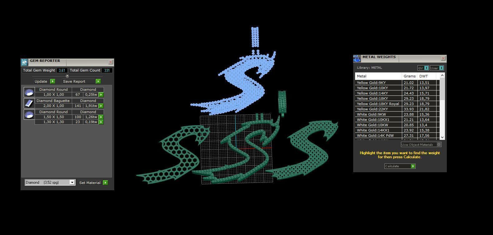 S with baguetes 3D print model_2