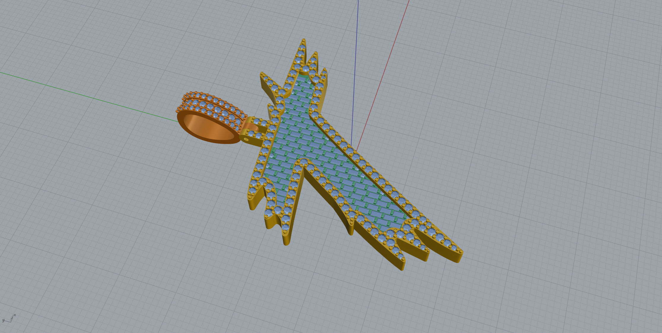 T with baguetes 3D print model_3