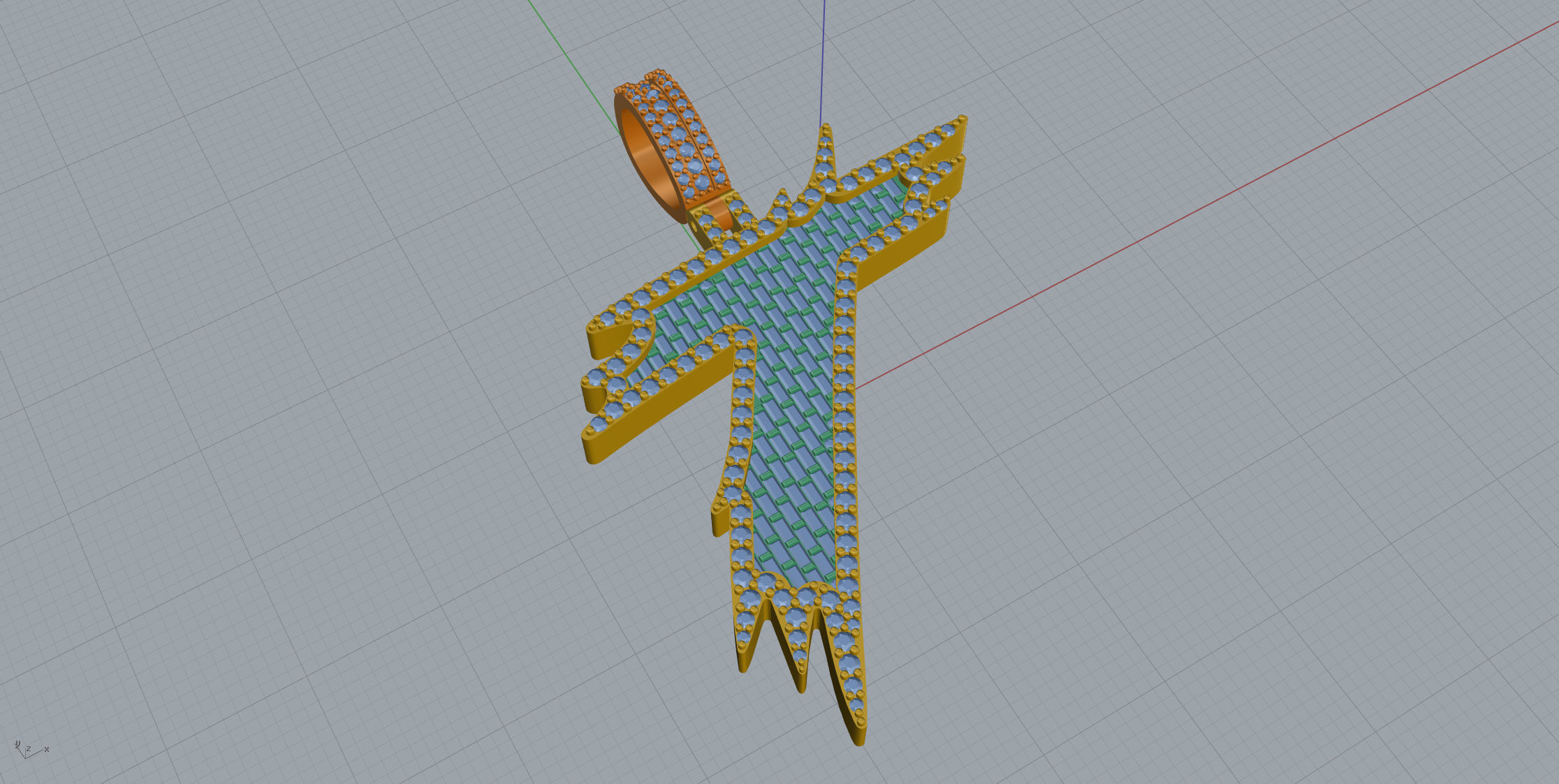 T with baguetes 3D print model_6