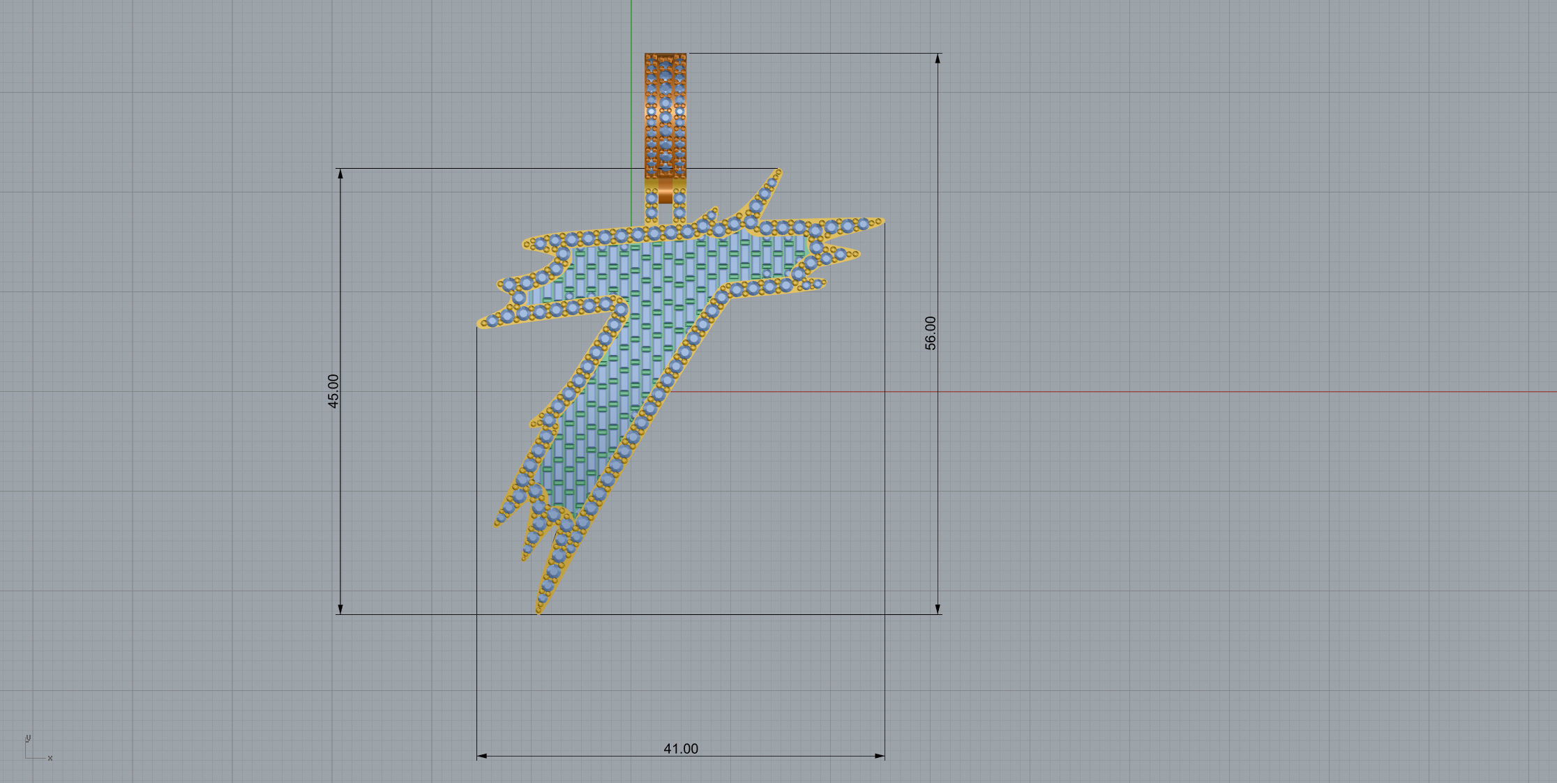 T with baguetes 3D print model_8