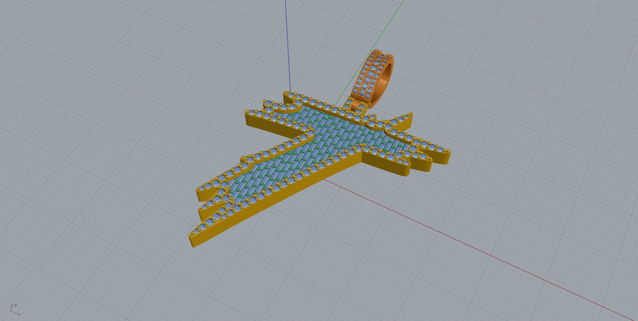 T with baguetes 3D print model_7