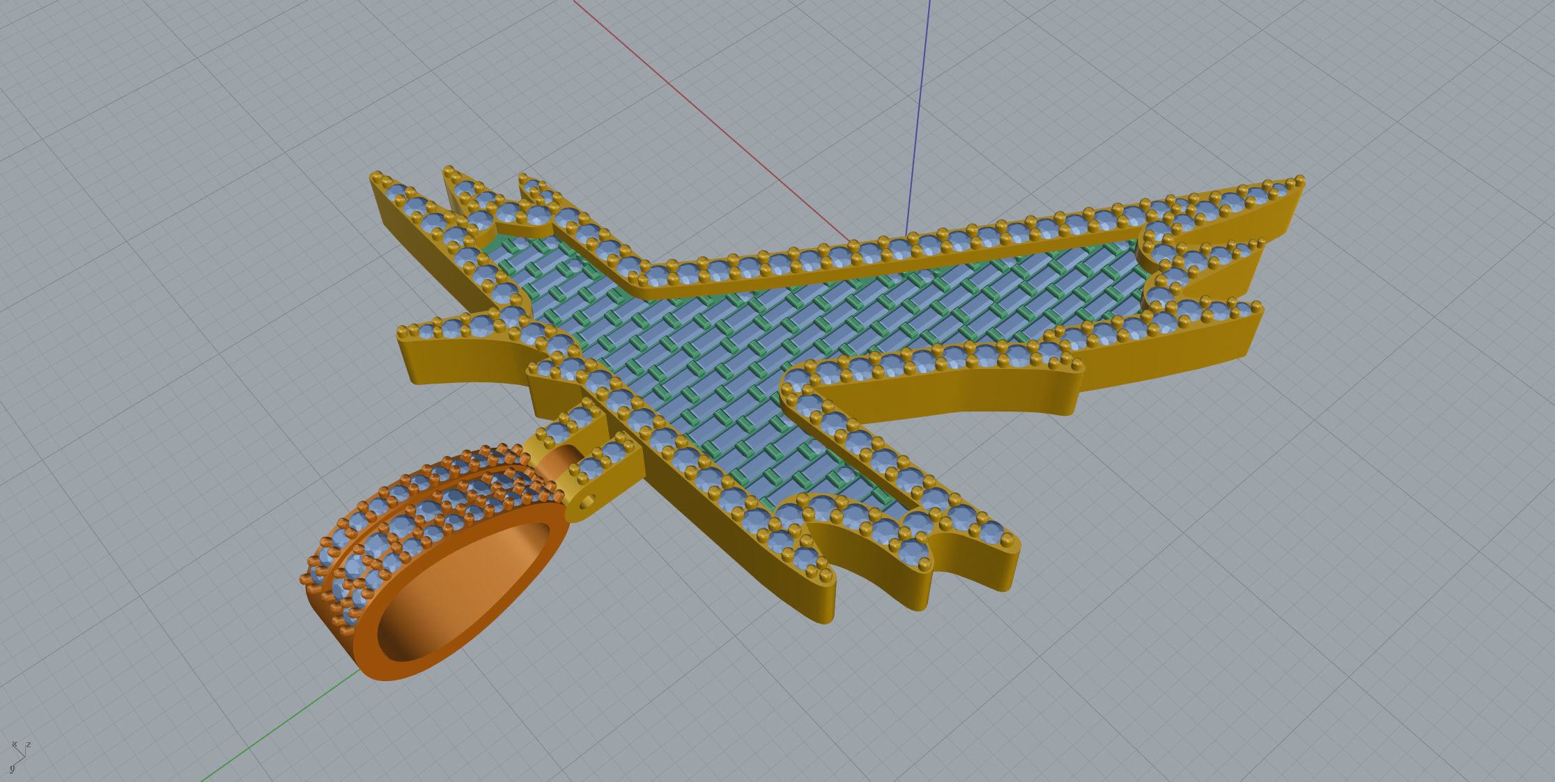 T with baguetes 3D print model_4