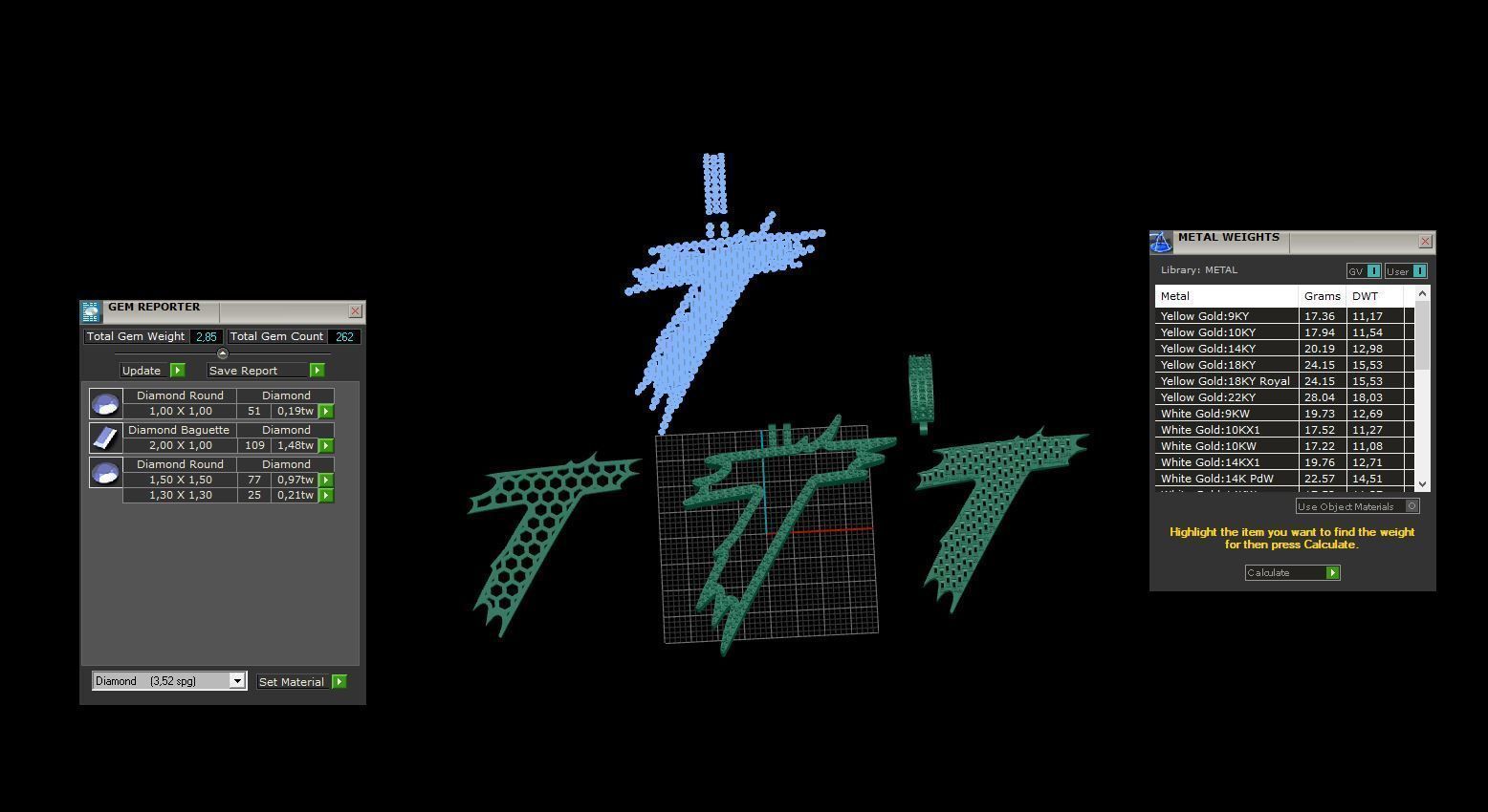 T with baguetes 3D print model_2