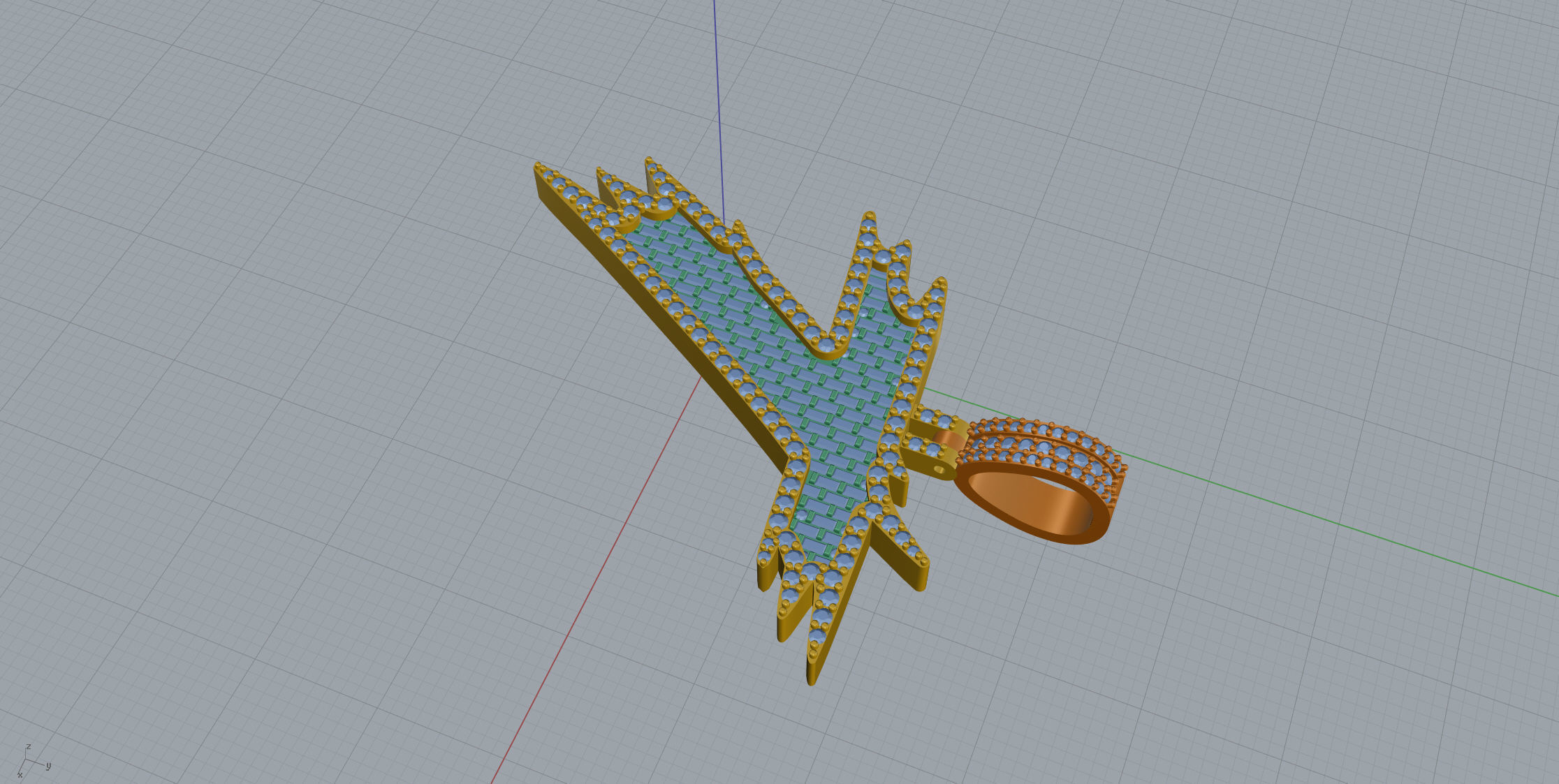 T with baguetes 3D print model_5