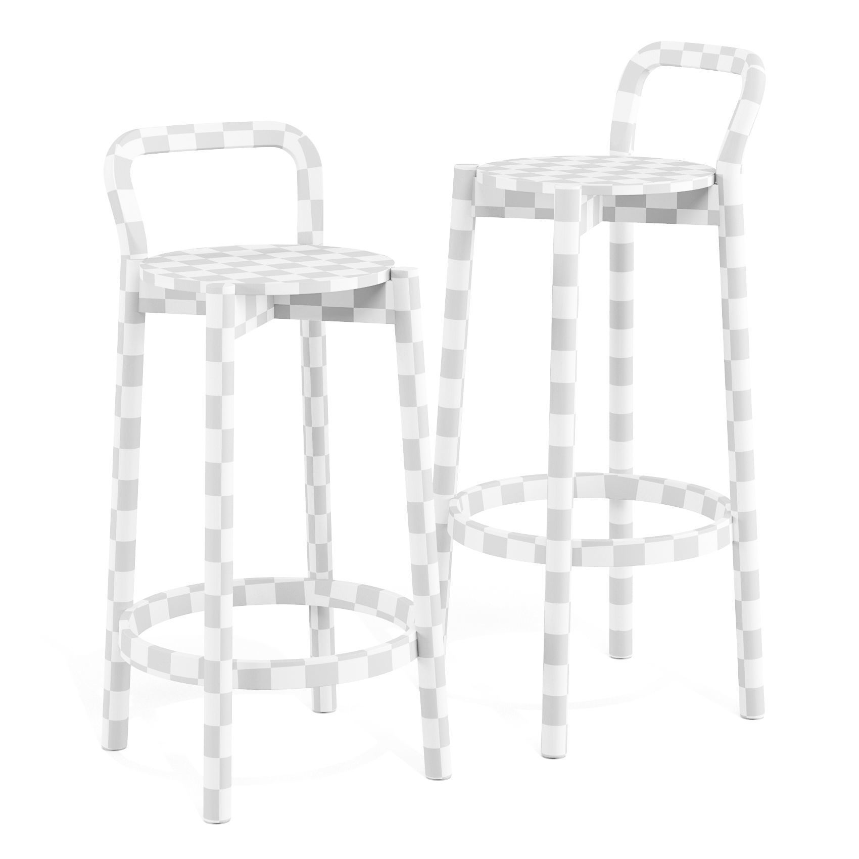 Karimoku Castor P3406B - Bar and Counter Stool 3D model_4