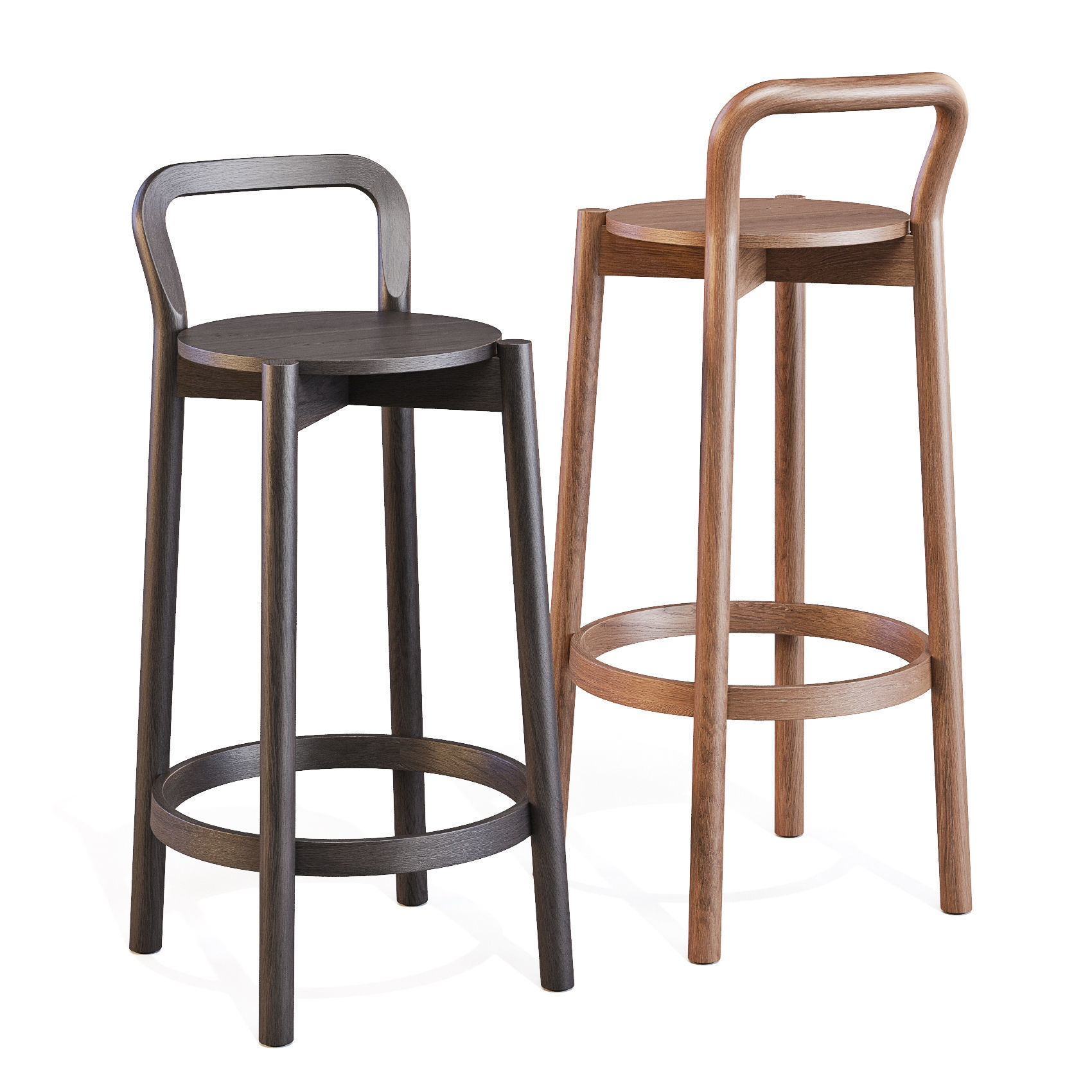 Karimoku Castor P3406B - Bar and Counter Stool 3D model_1