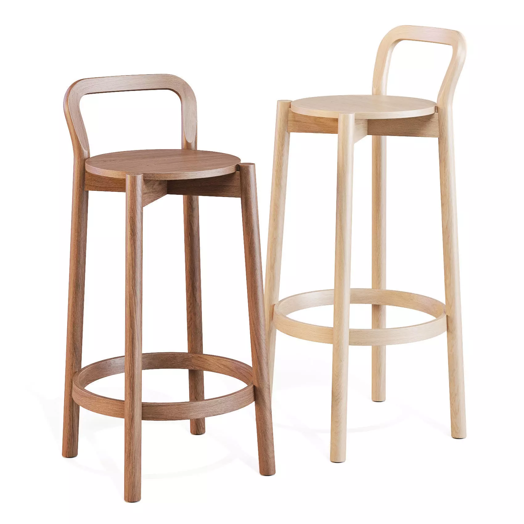 Karimoku Castor P3406B - Bar and Counter Stool 3D model_0